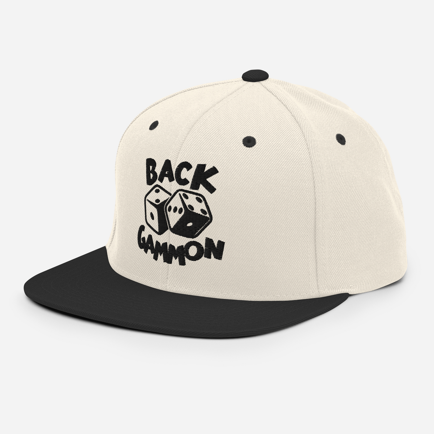 Backgammon Snapback Hat (black embroidery)