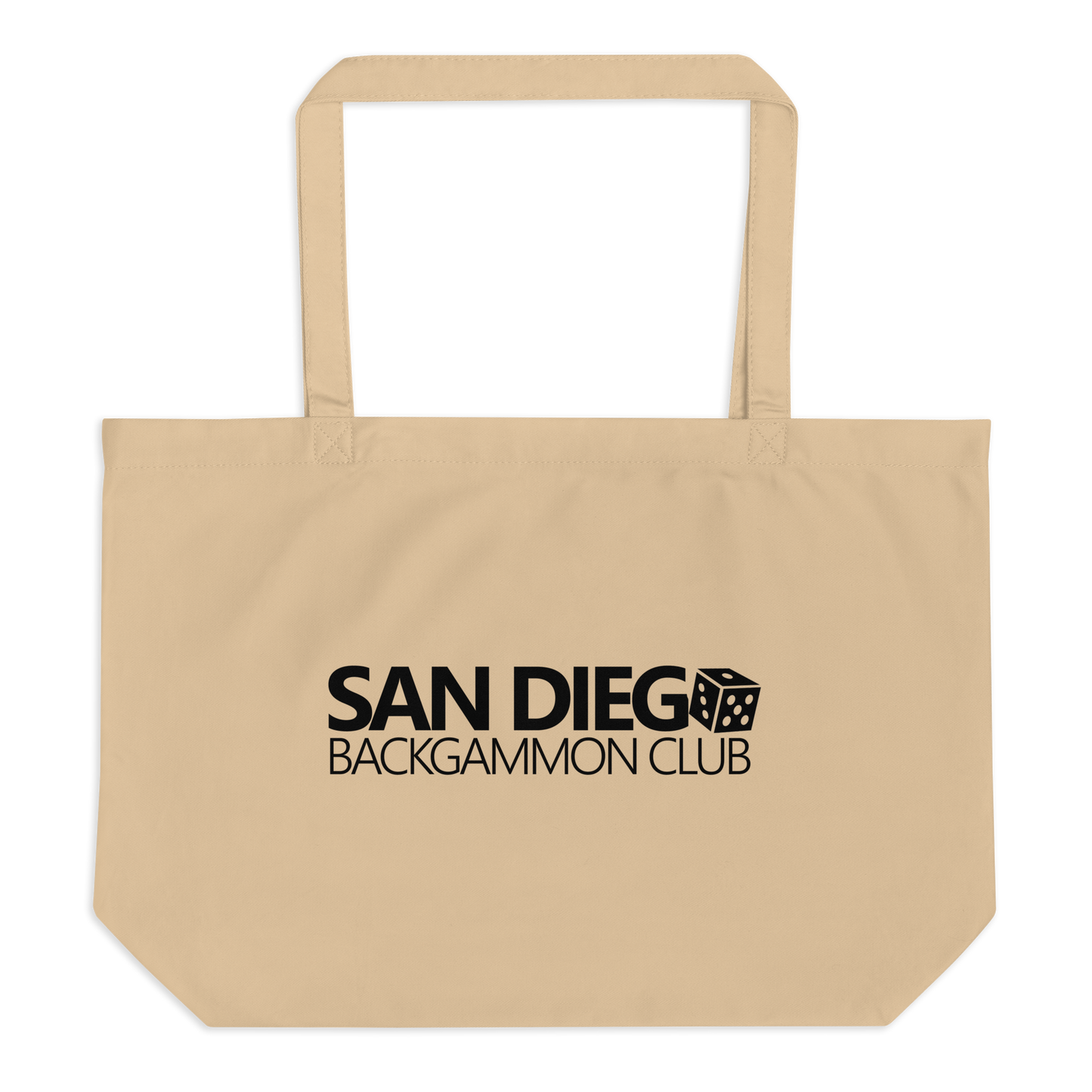 SAN DIEGO BACKGAMMON CLUB Large Organic Tote Bag