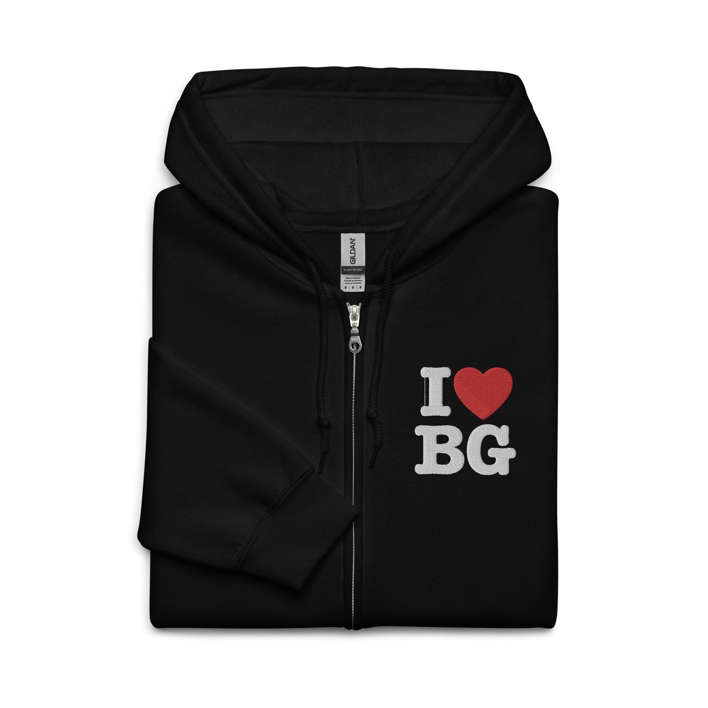 "I HEART BG" Backgammon Zip Hoodie