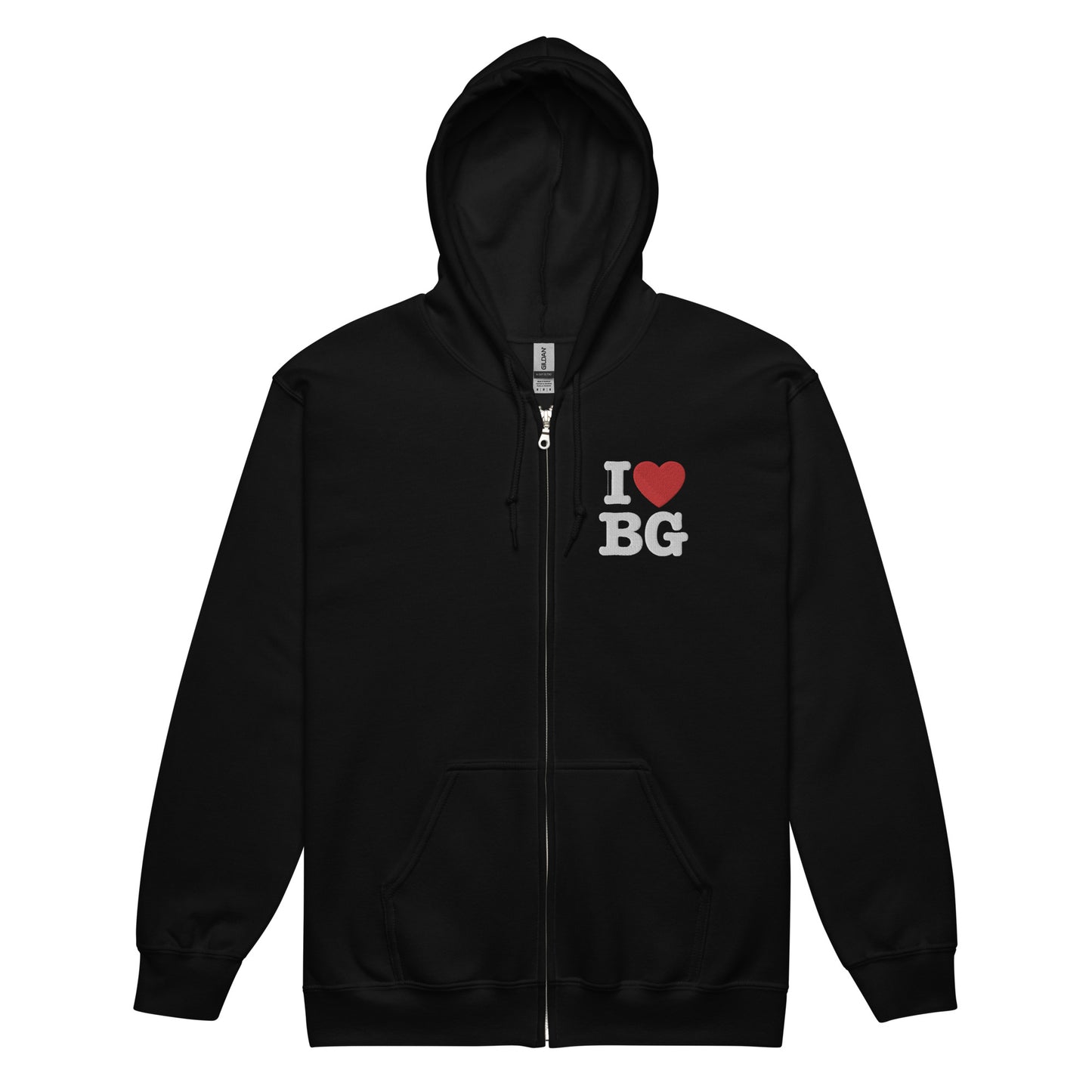 "I HEART BG" Backgammon Zip Hoodie
