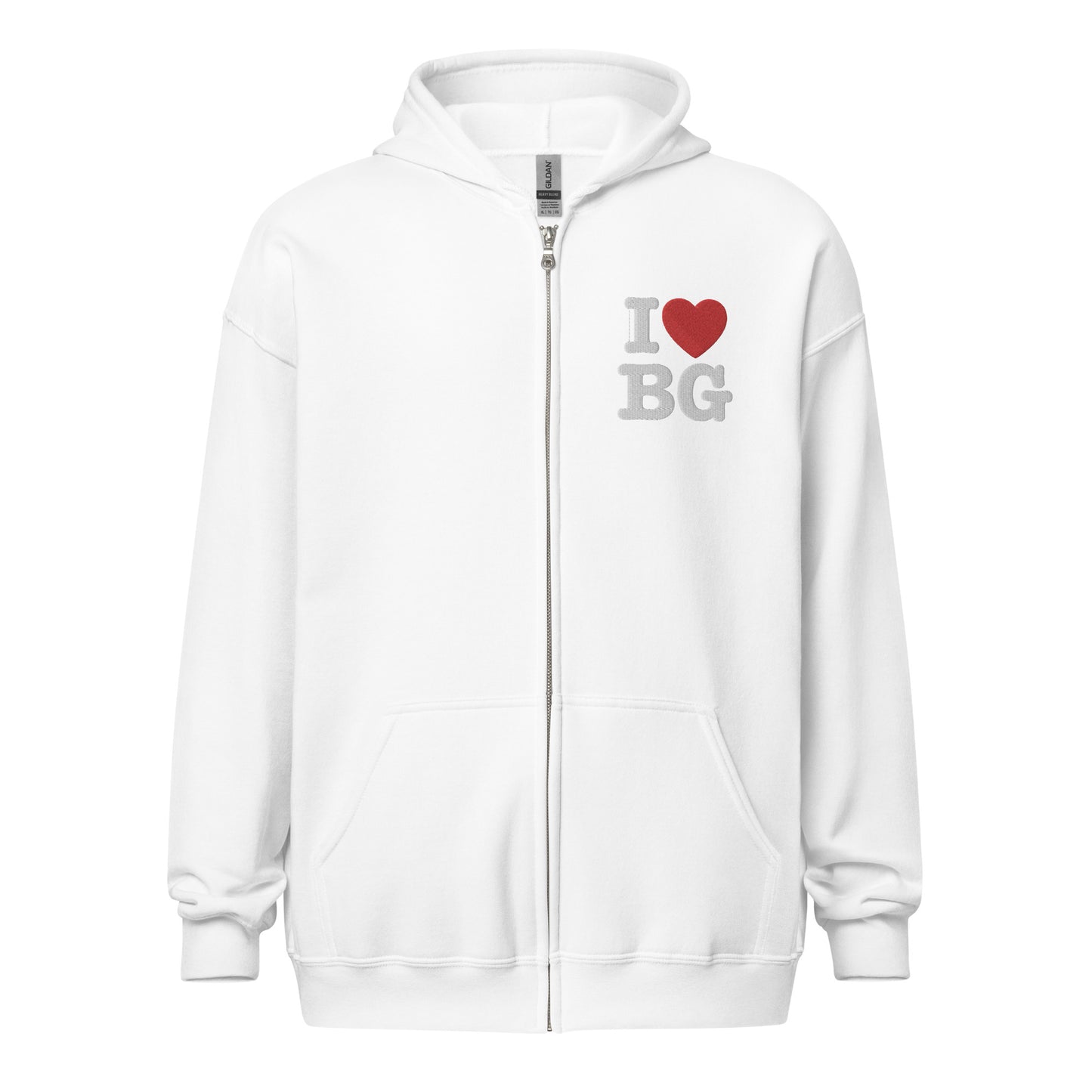 "I HEART BG" Backgammon Zip Hoodie