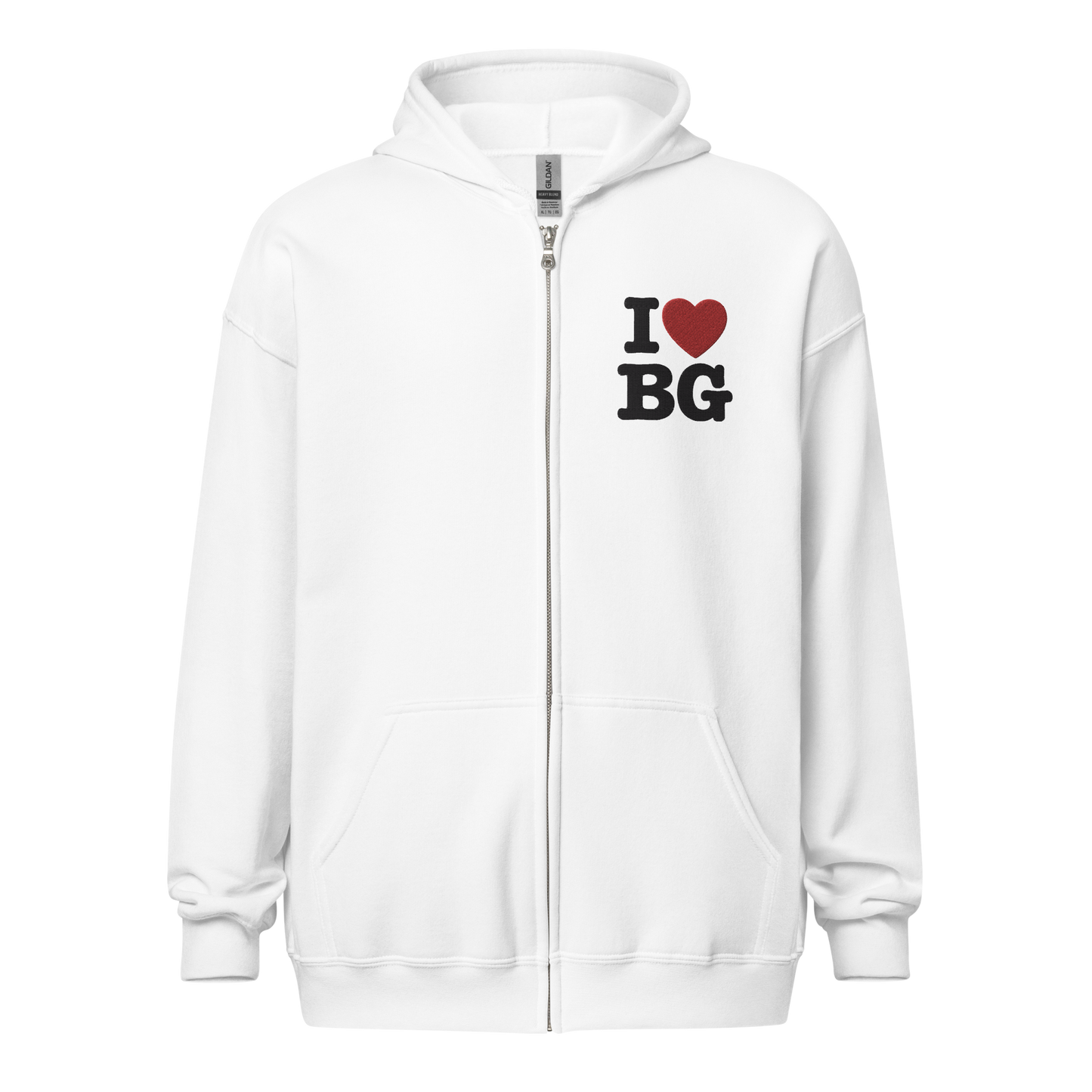 "I HEART BG" Backgammon Zip Hoodie
