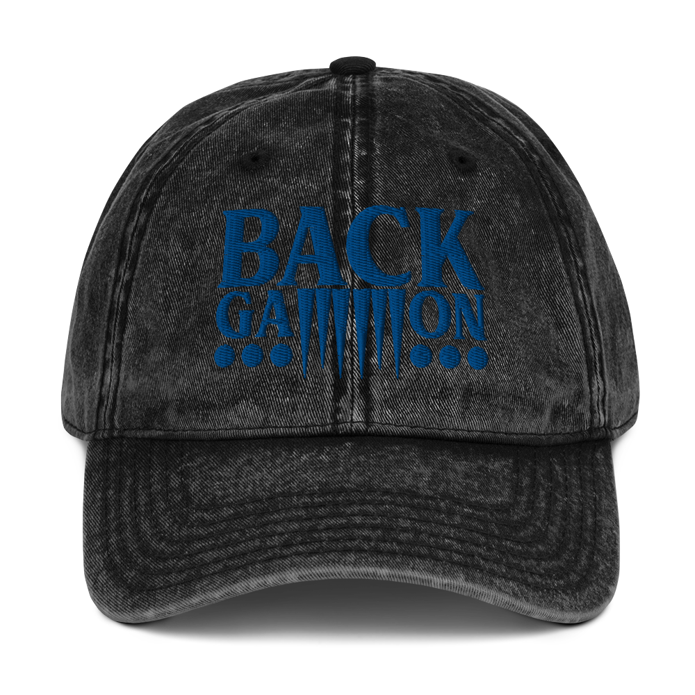 Backgammon Vintage Cotton Twill Hat (blue embroidery)
