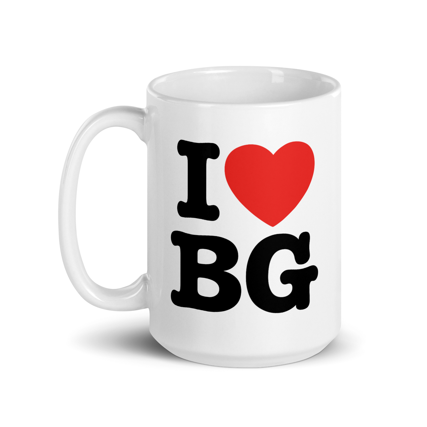 "I HEART BG" Backgammon Mug
