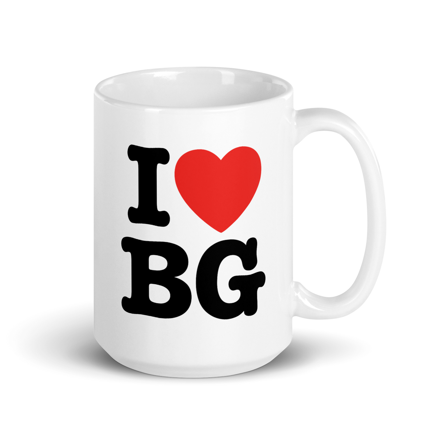 "I HEART BG" Backgammon Mug