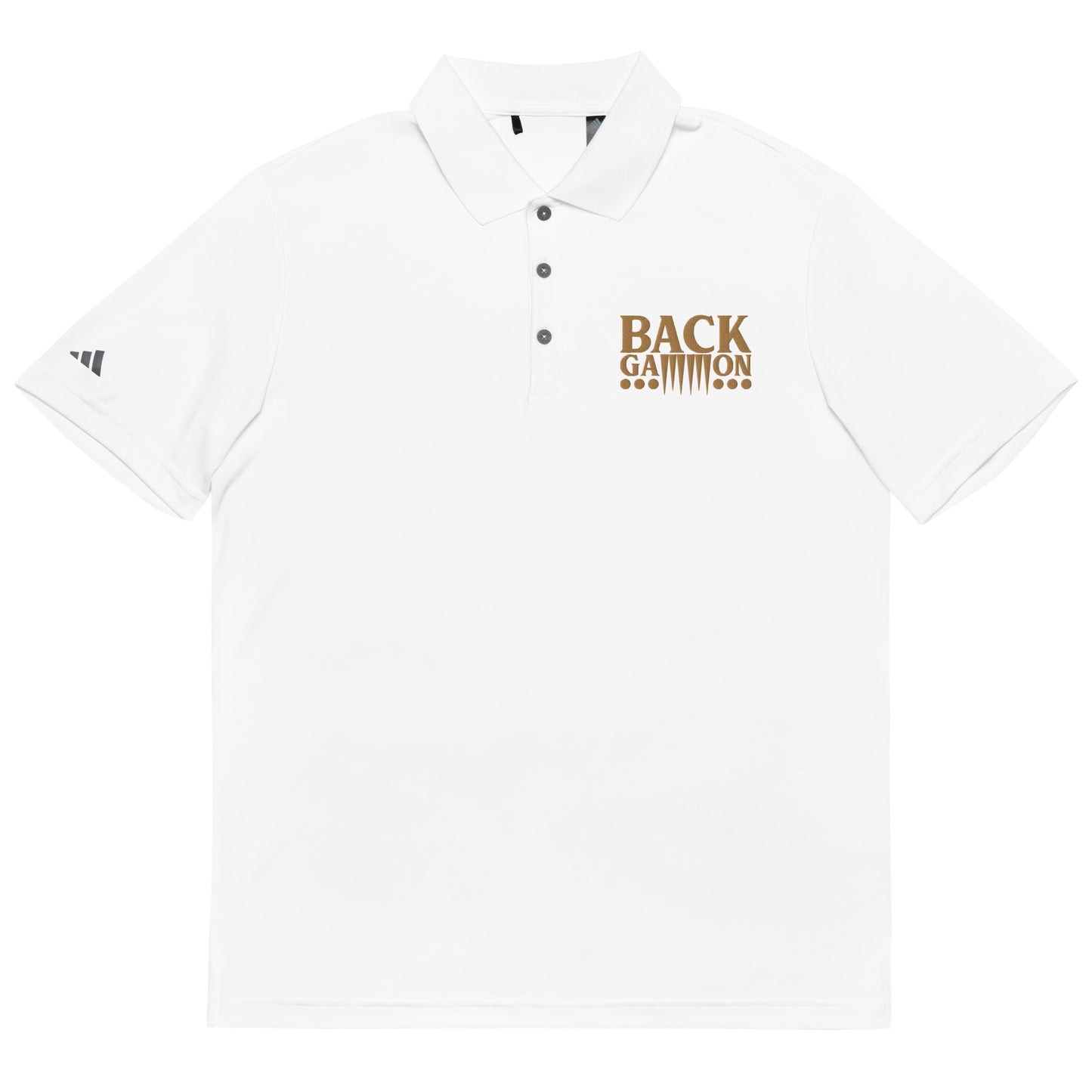 Backgammon Performance Polo Shirt (gold embroidery)