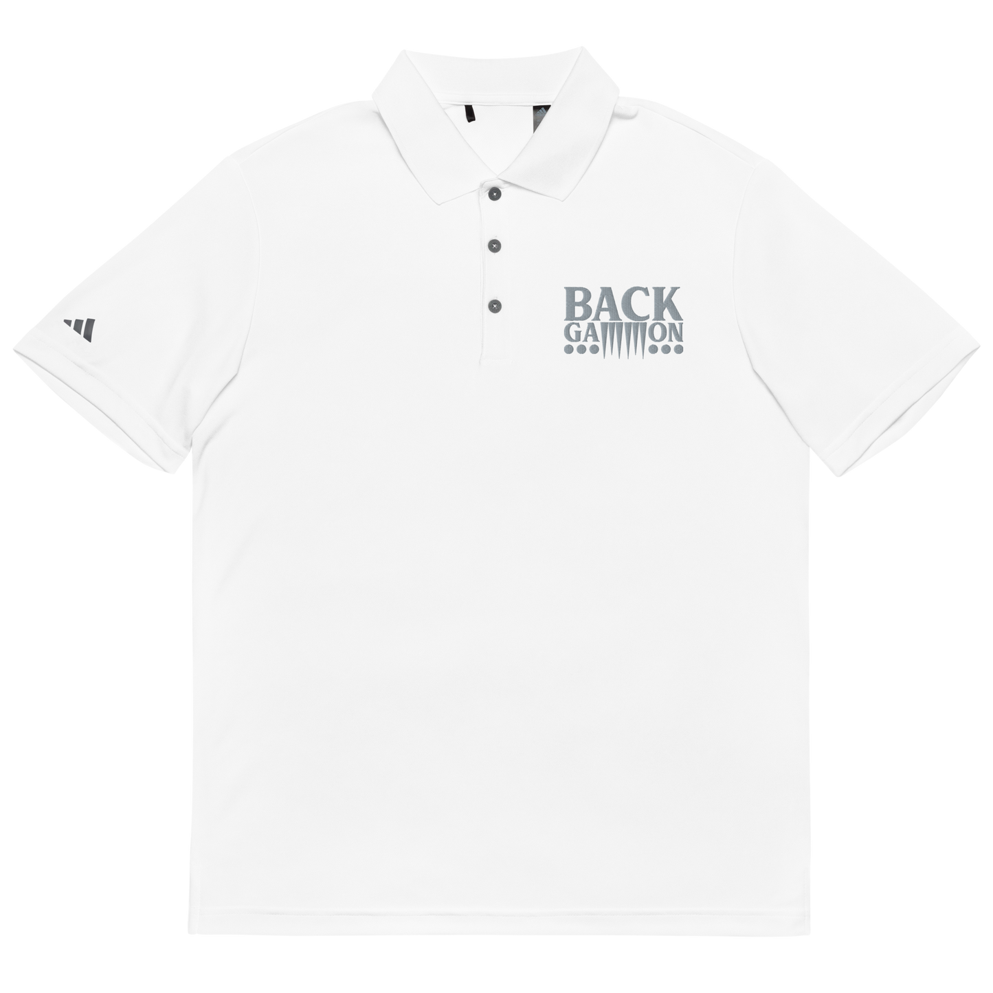 Backgammon Performance Polo Shirt (grey embroidery)