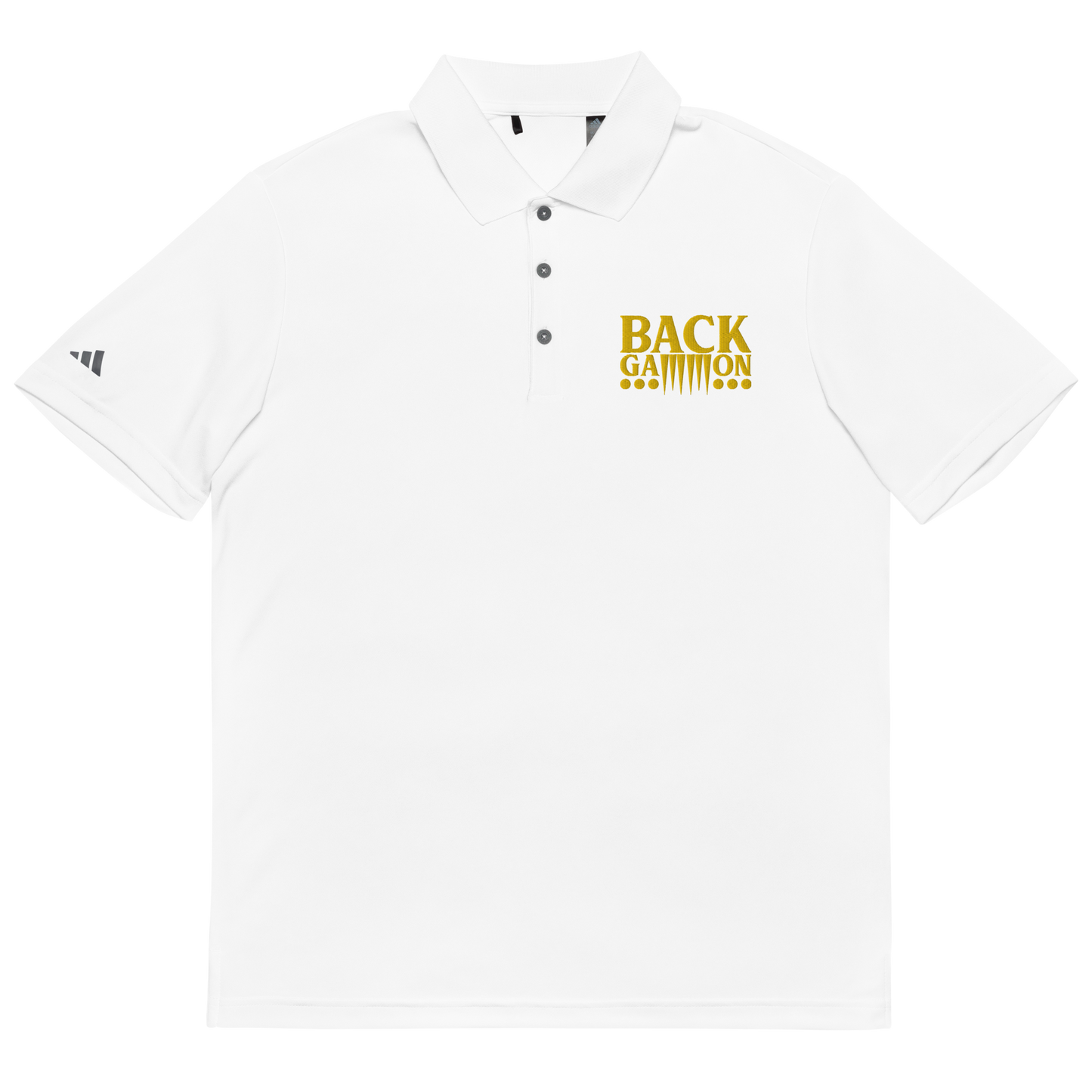 Backgammon Performance Polo Shirt (yellow embroidery)