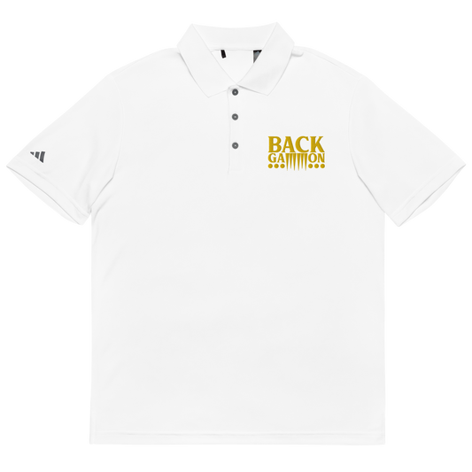 Backgammon Performance Polo Shirt (yellow embroidery)