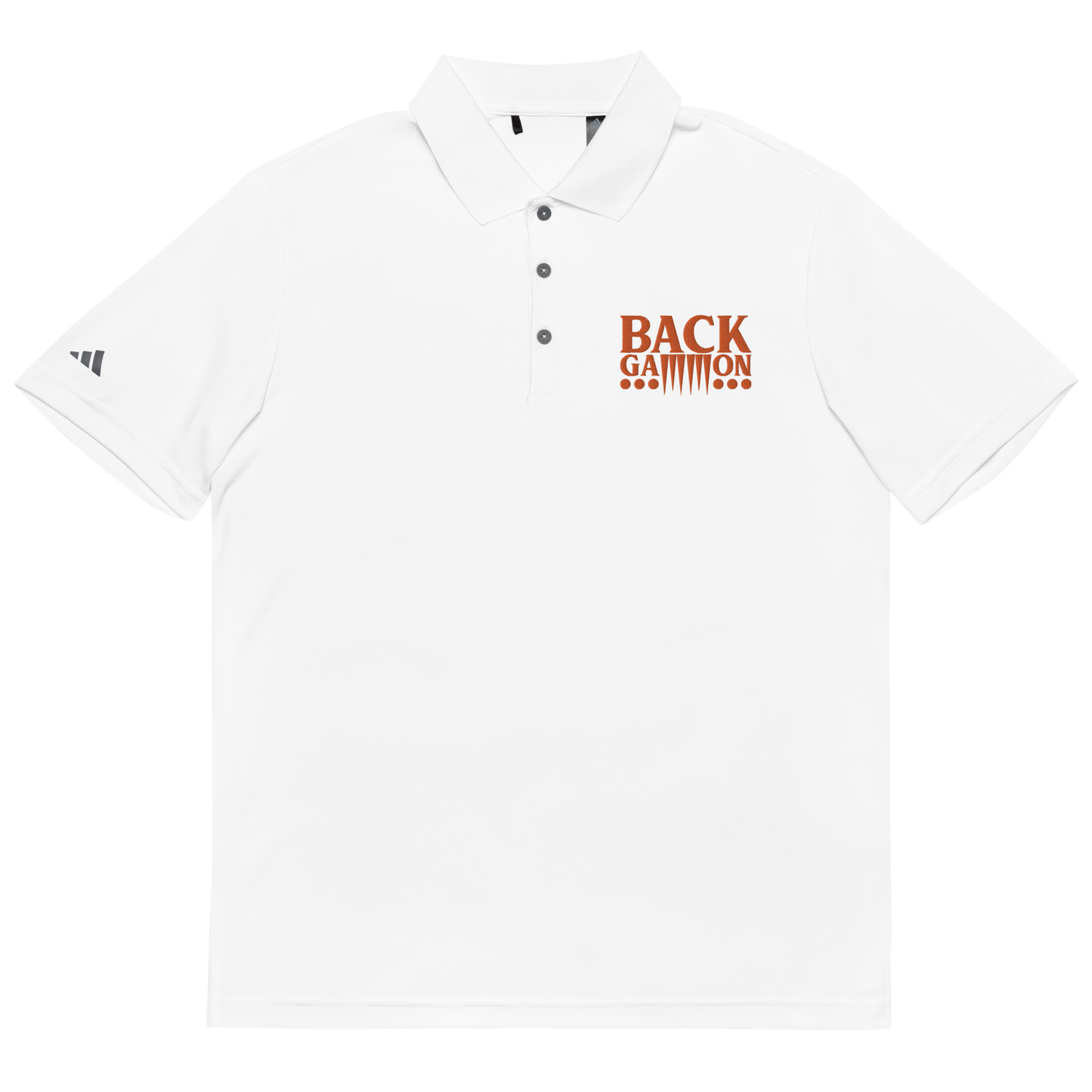 Backgammon Performance Polo Shirt (orange embroidery)