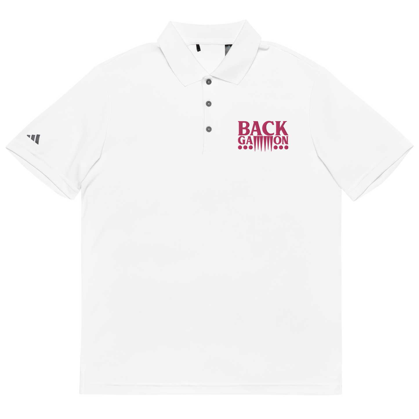 Backgammon Performance Polo Shirt (pink embroidery)