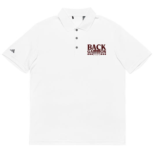 Backgammon Performance Polo Shirt (maroon embroidery)