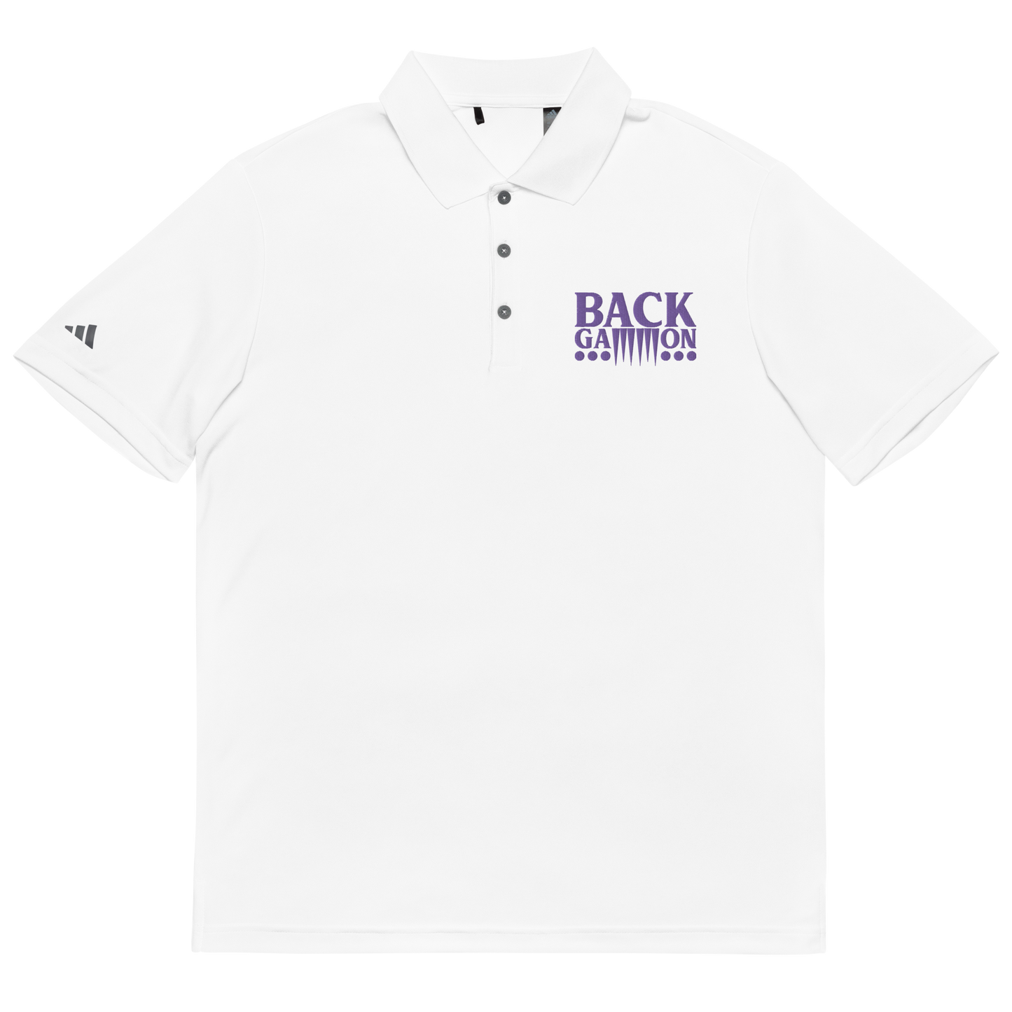 Backgammon Performance Polo Shirt (purple embroidery)