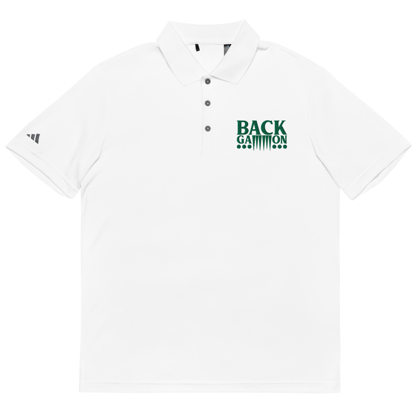 Backgammon Performance Polo Shirt (green embroidery)