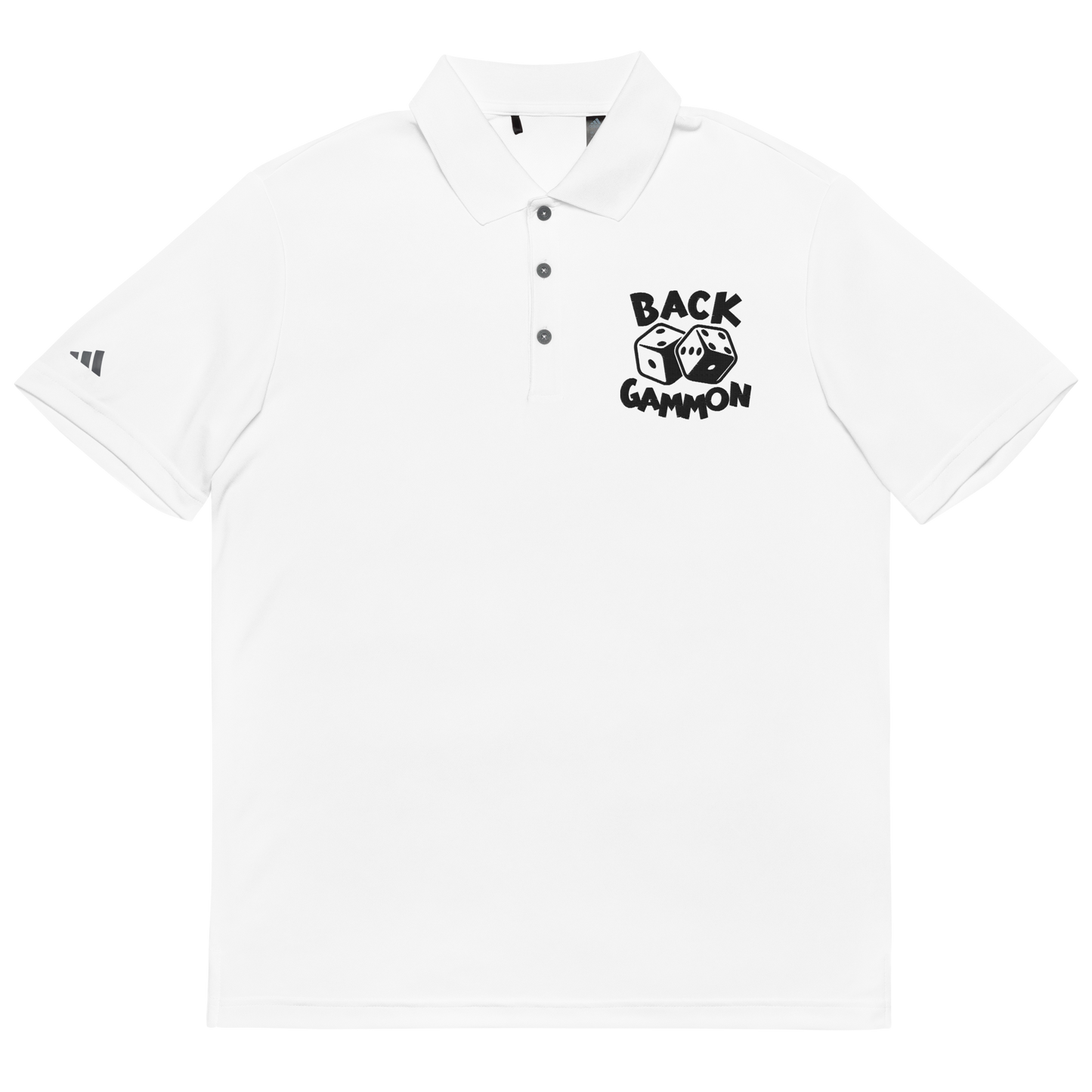 Backgammon Performance Polo Shirt (black embroidery)