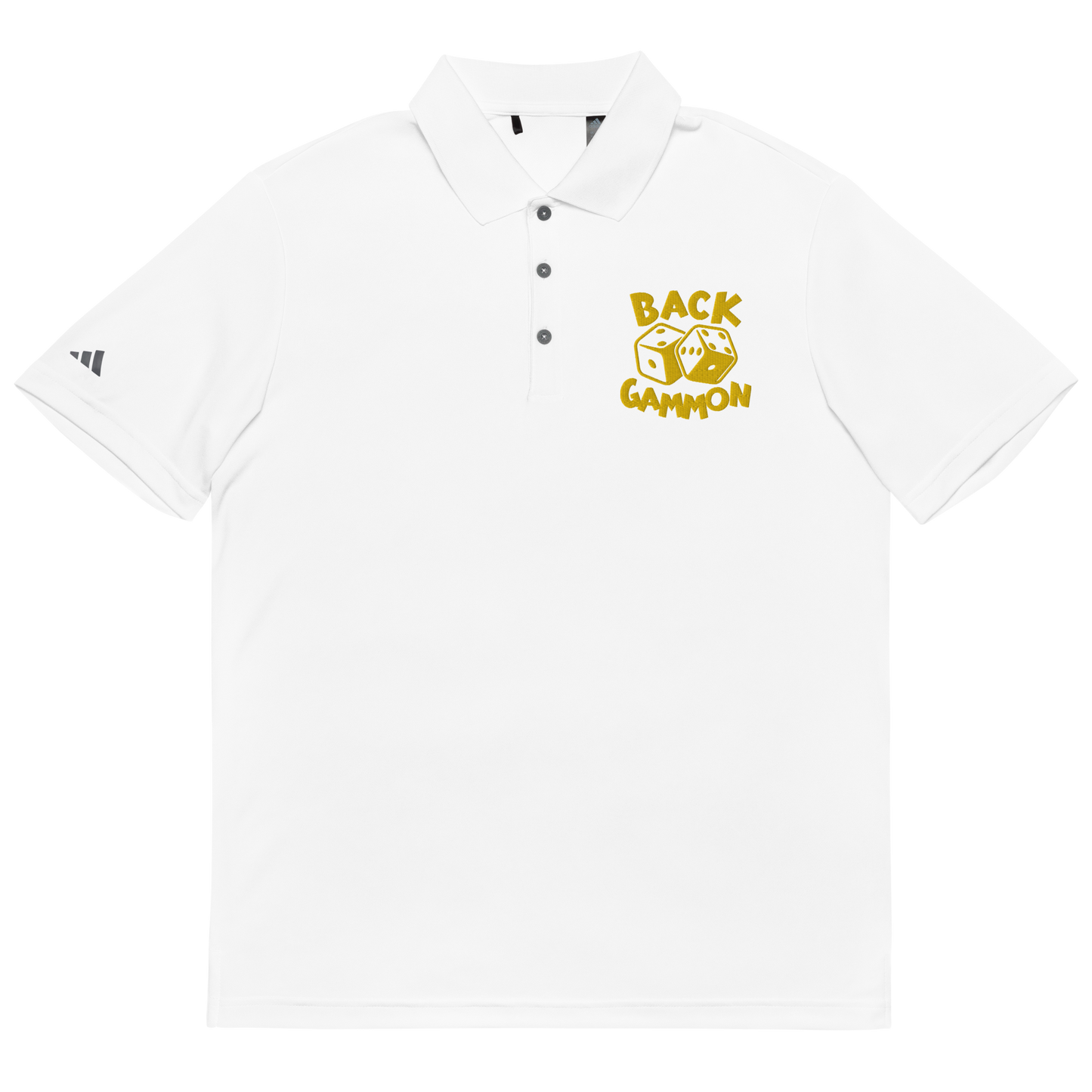 Backgammon Performance Polo Shirt (yellow embroidery)