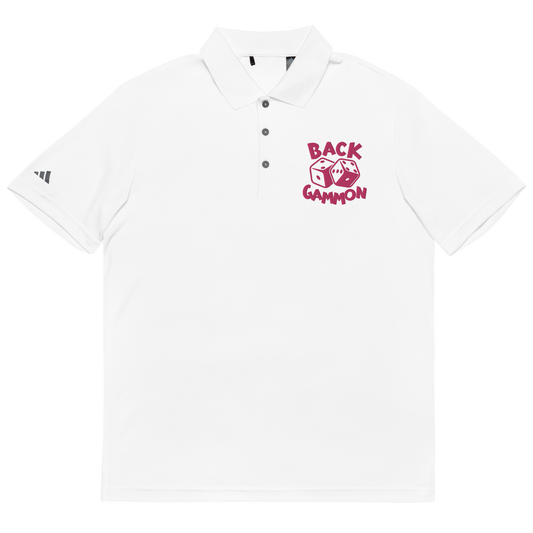 Backgammon Performance Polo Shirt (pink embroidery)