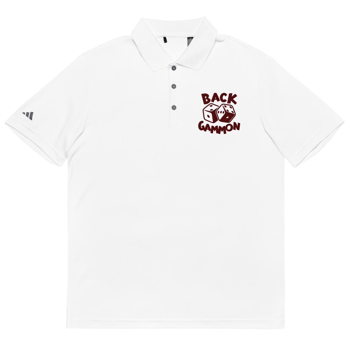 Backgammon Performance Polo Shirt (maroon embroidery)