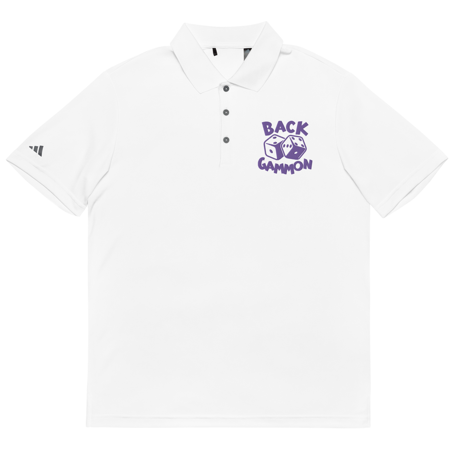 Backgammon Performance Polo Shirt (purple embroidery)