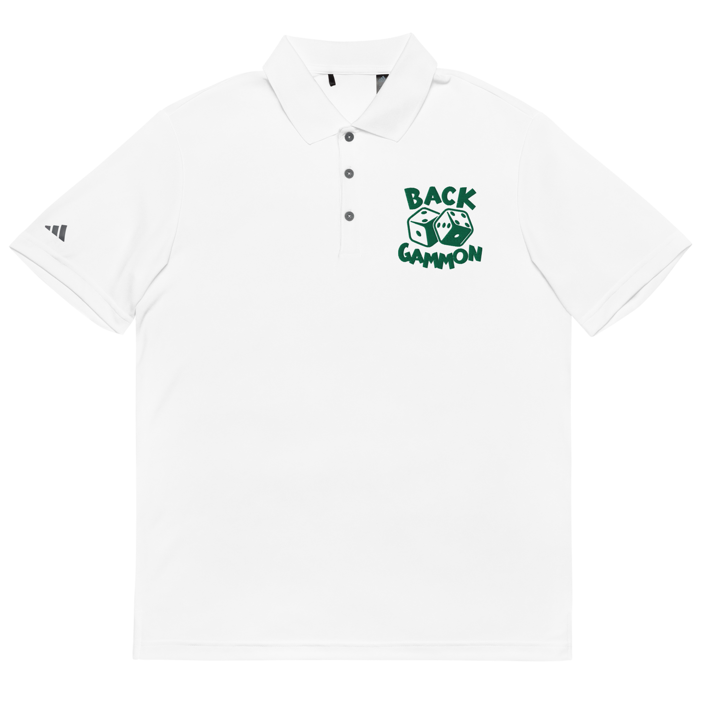 Backgammon Performance Polo Shirt (green embroidery)