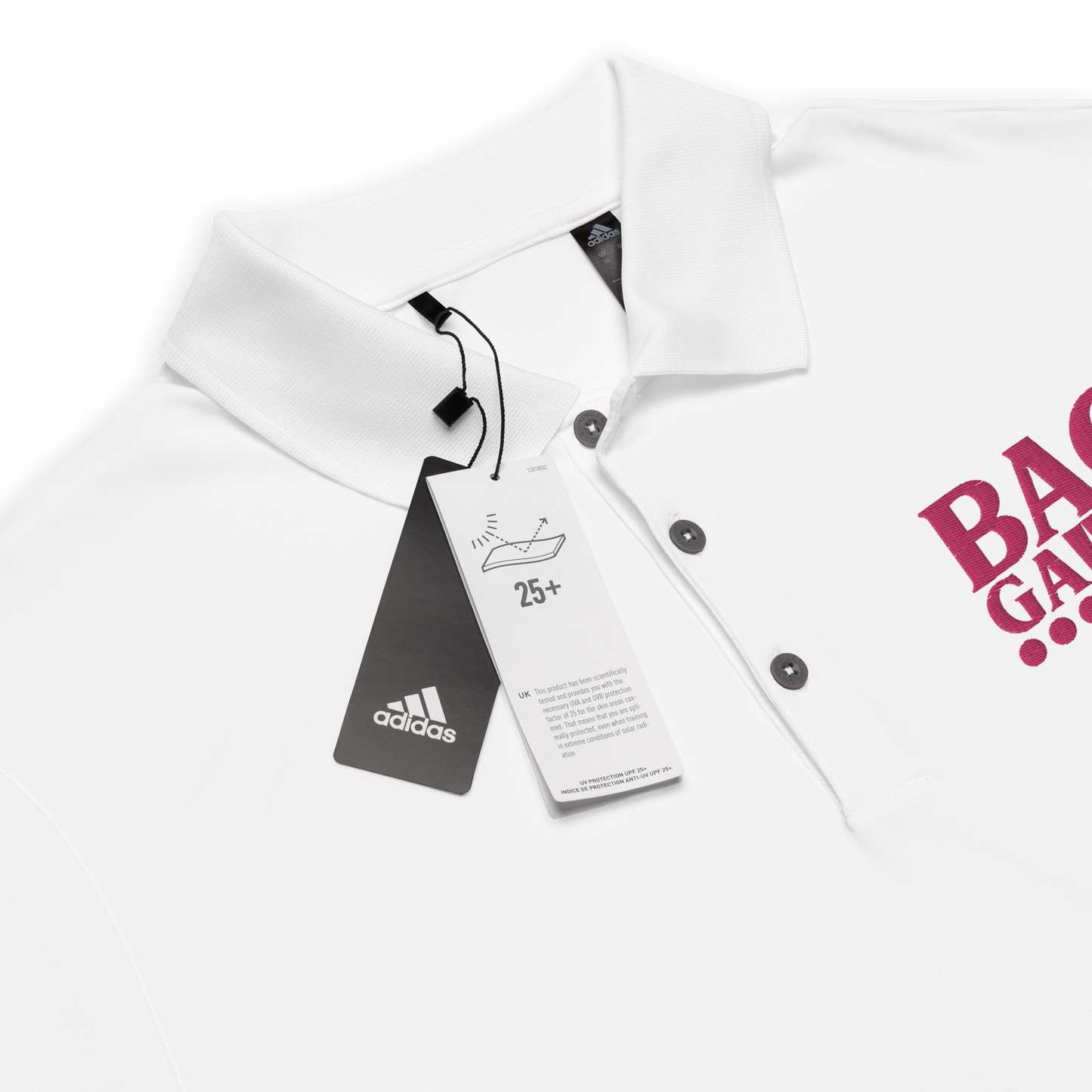 Backgammon Performance Polo Shirt (pink embroidery)