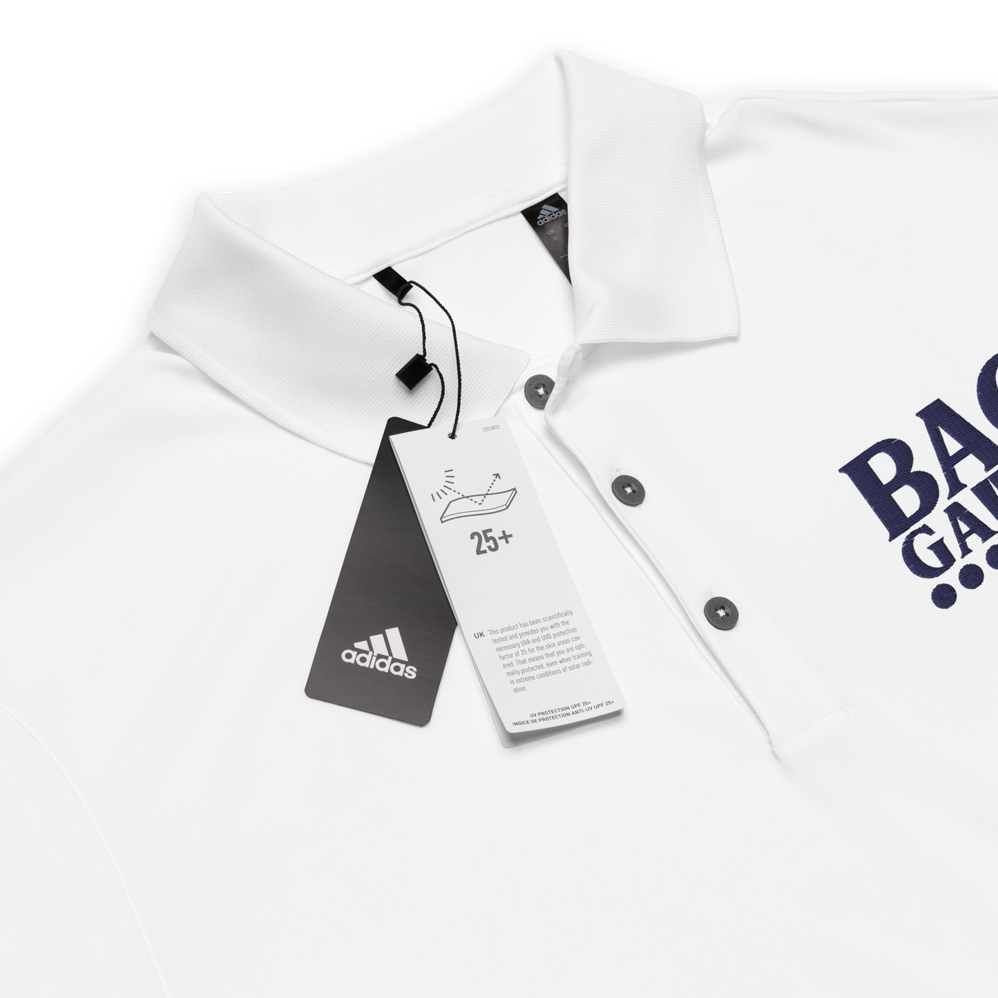 Backgammon Performance Polo Shirt (blue embroidery)