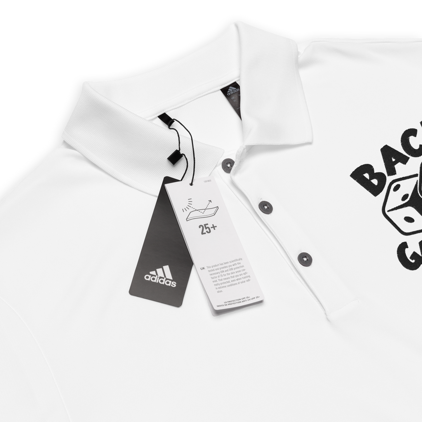 Backgammon Performance Polo Shirt (black embroidery)