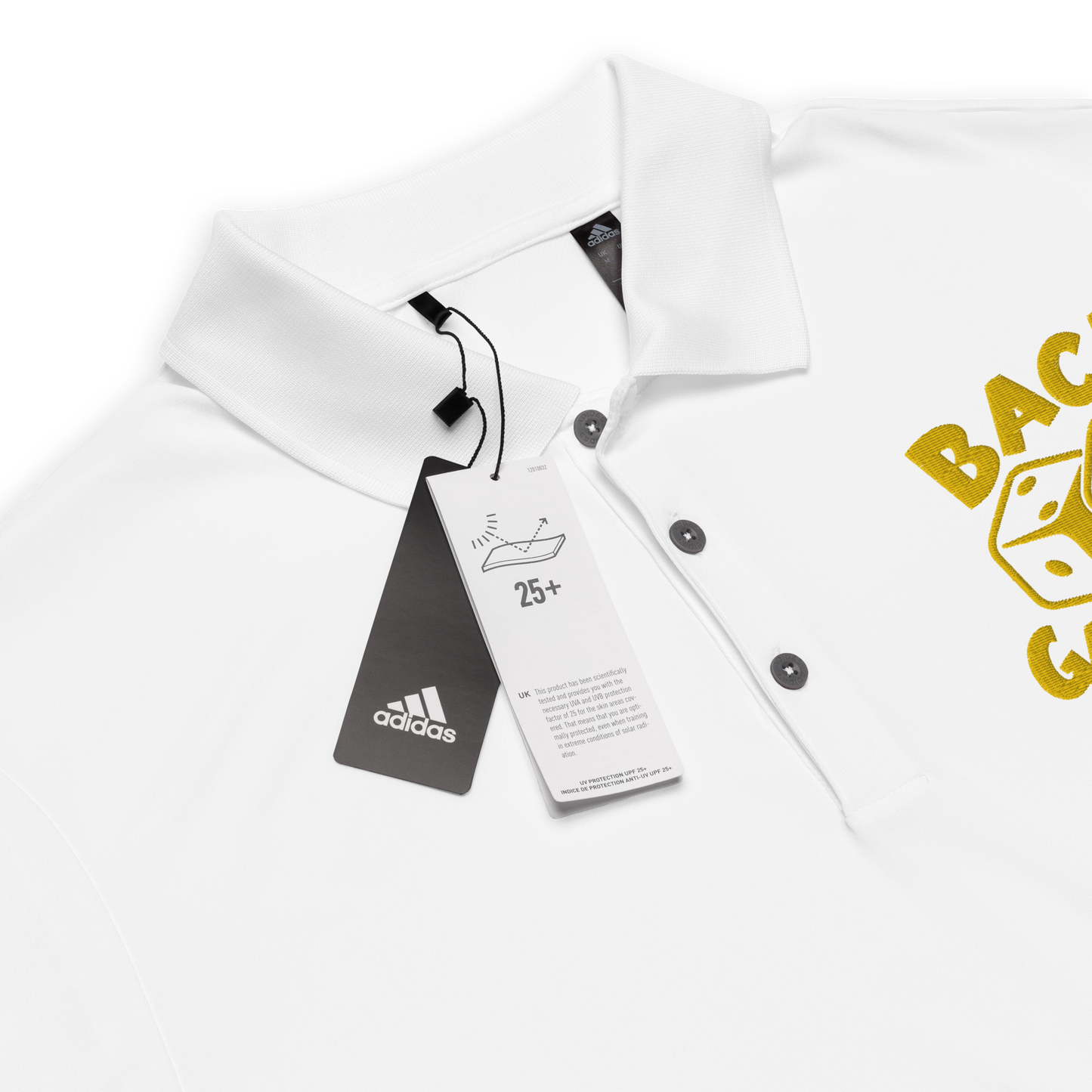 Backgammon Performance Polo Shirt (yellow embroidery)