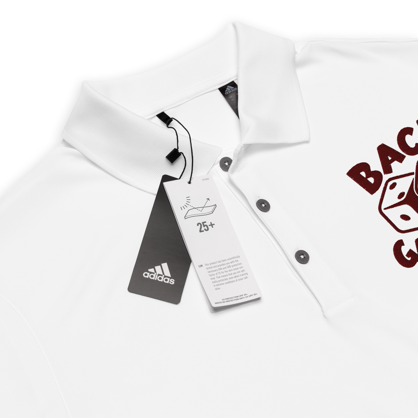 Backgammon Performance Polo Shirt (maroon embroidery)