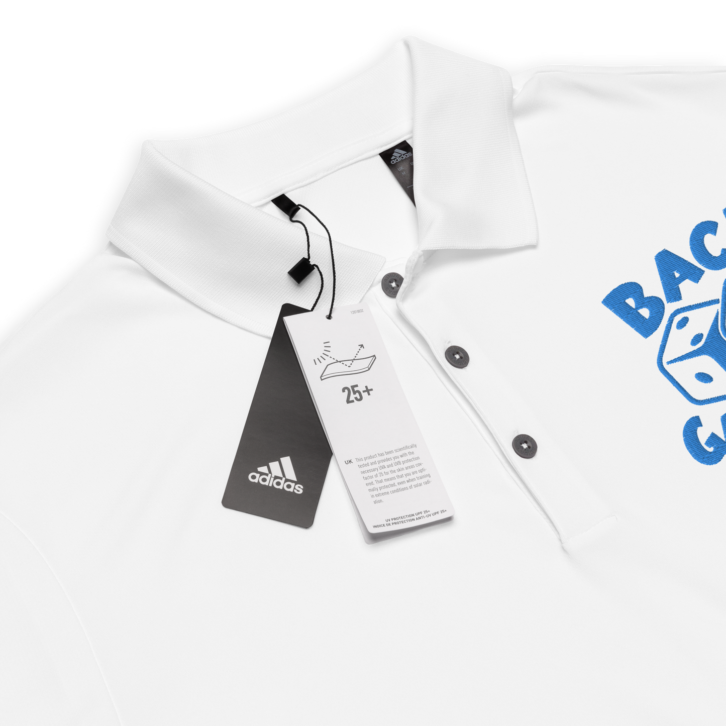 Backgammon Performance Polo Shirt (aqua embroidery)