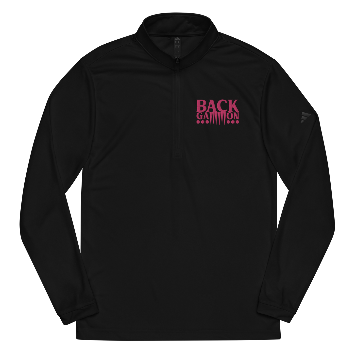 backgammon Quarter Zip Pullover (pink embroidery)