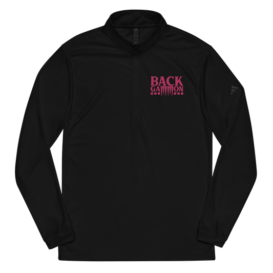 backgammon Quarter Zip Pullover (pink embroidery)