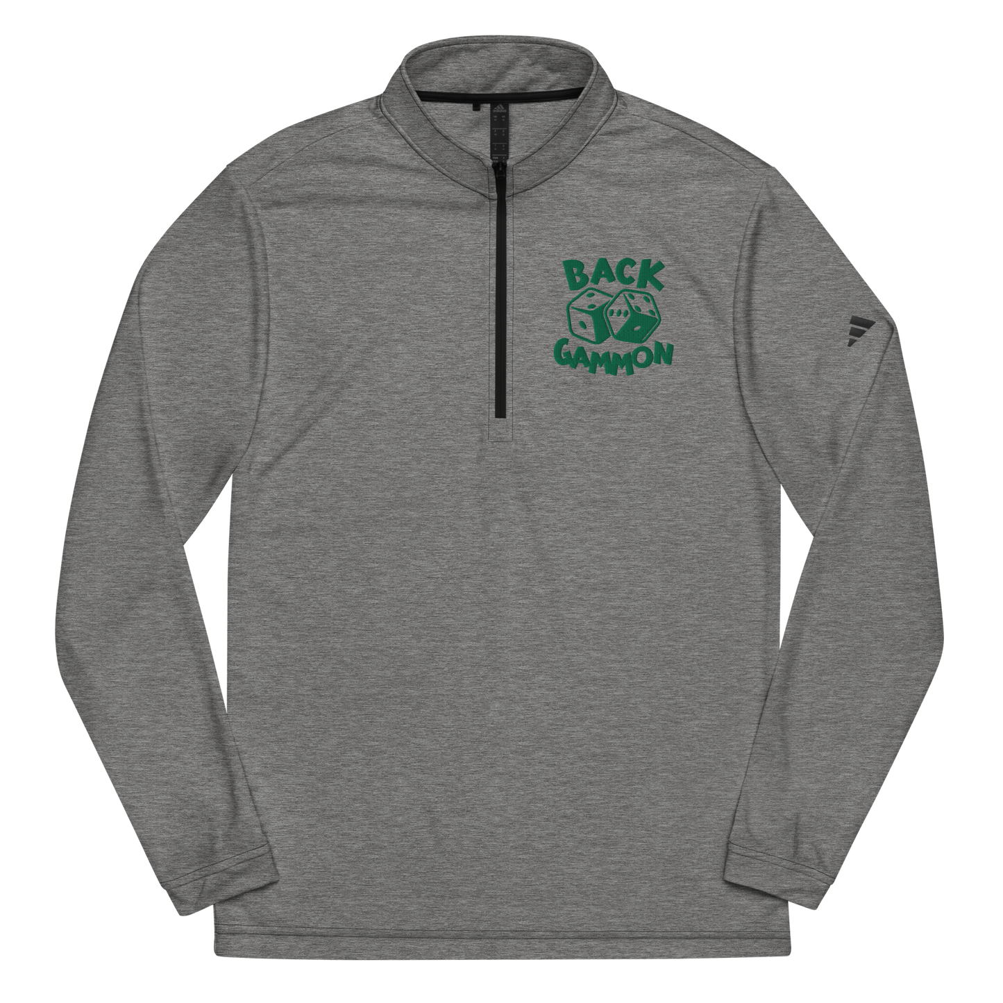 Backgammon Quarter Zip Pullover (green embroidery)