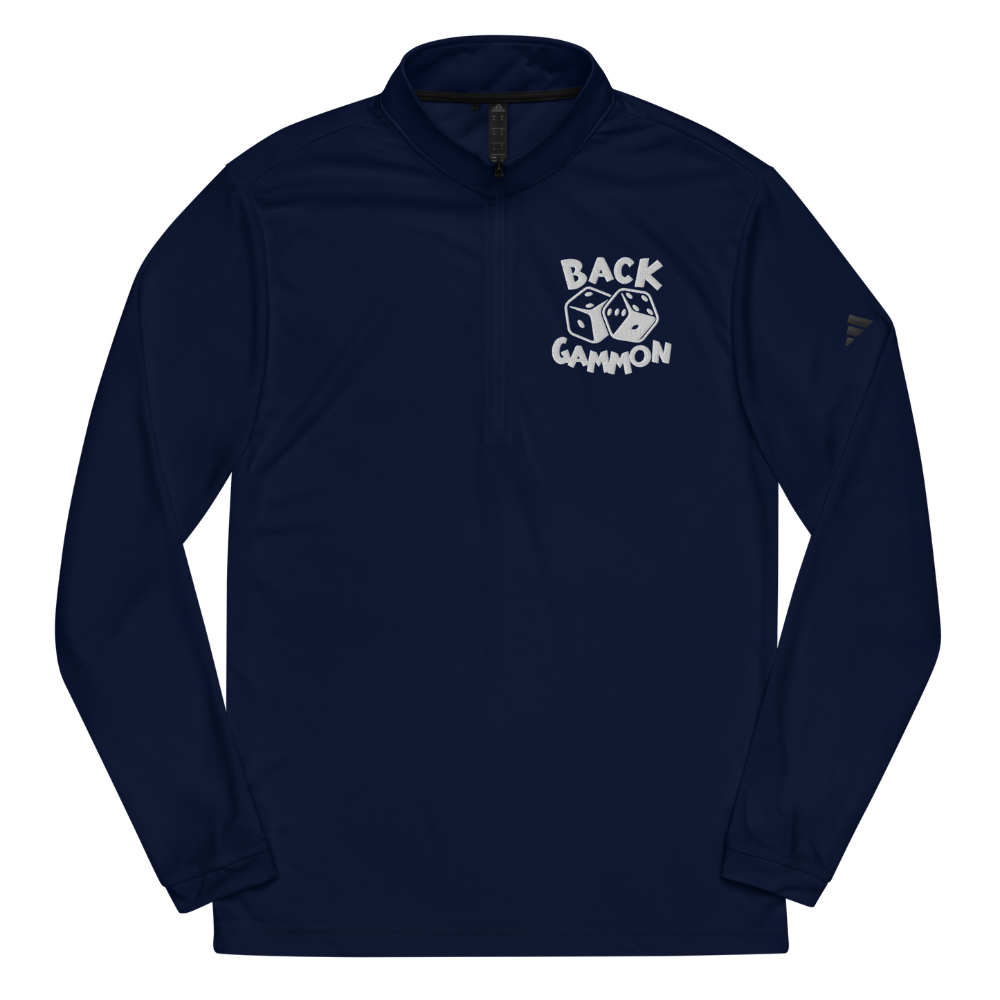 Backgammon Quarter Zip Pullover (white embroidery)