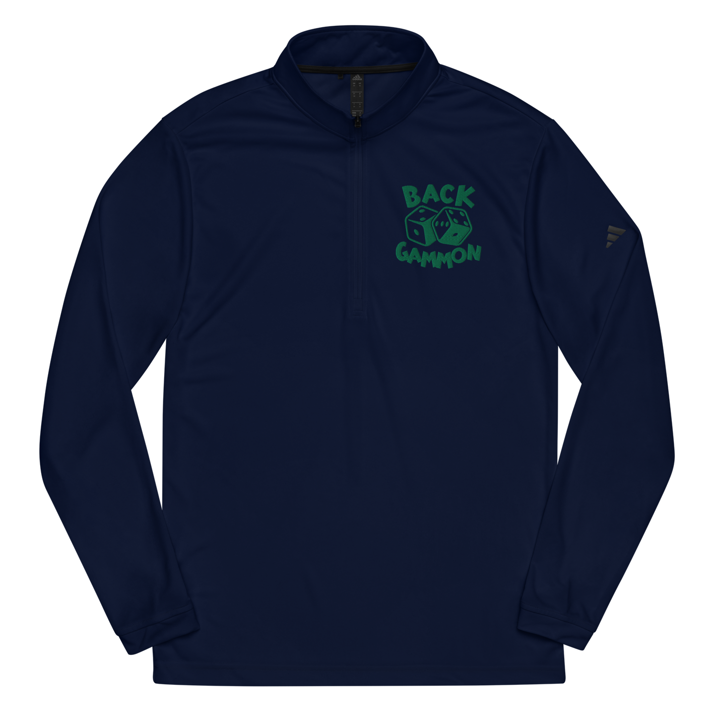 Backgammon Quarter Zip Pullover (green embroidery)