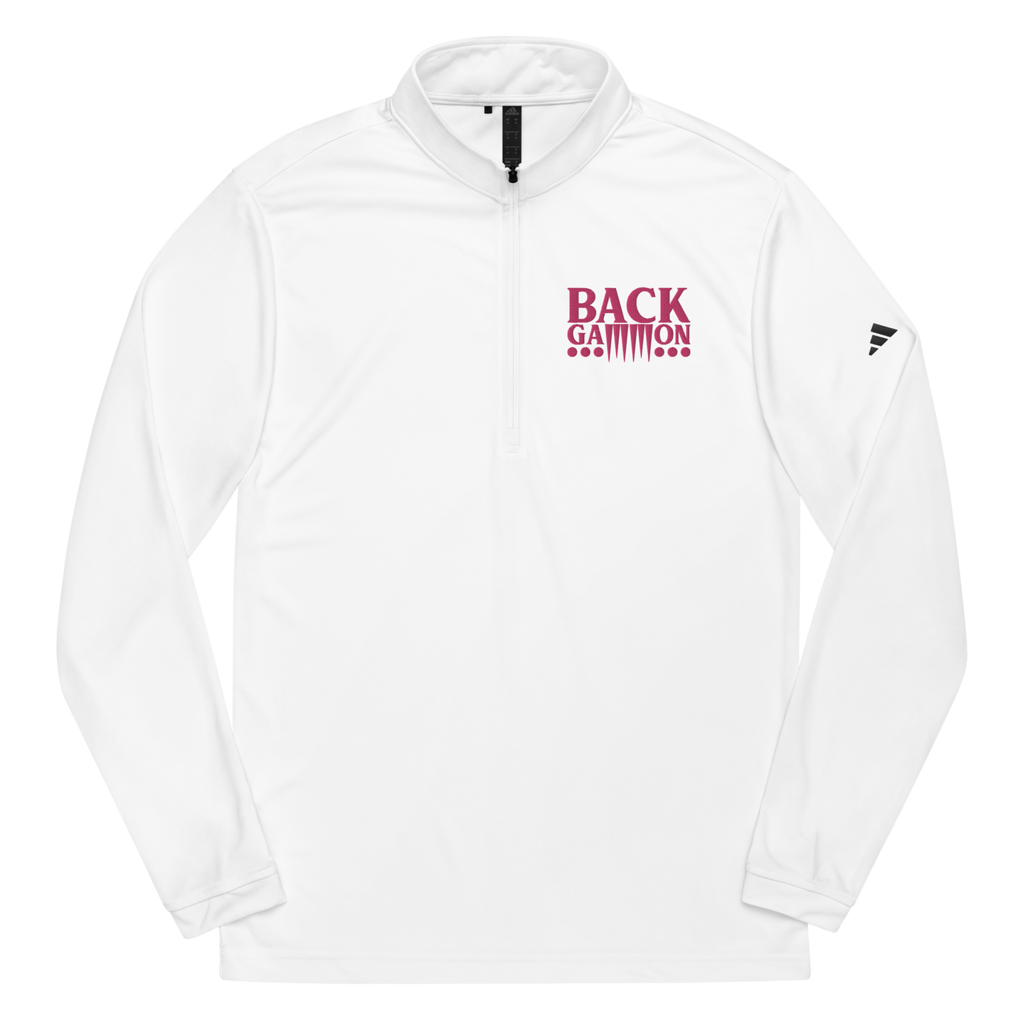 backgammon Quarter Zip Pullover (pink embroidery)