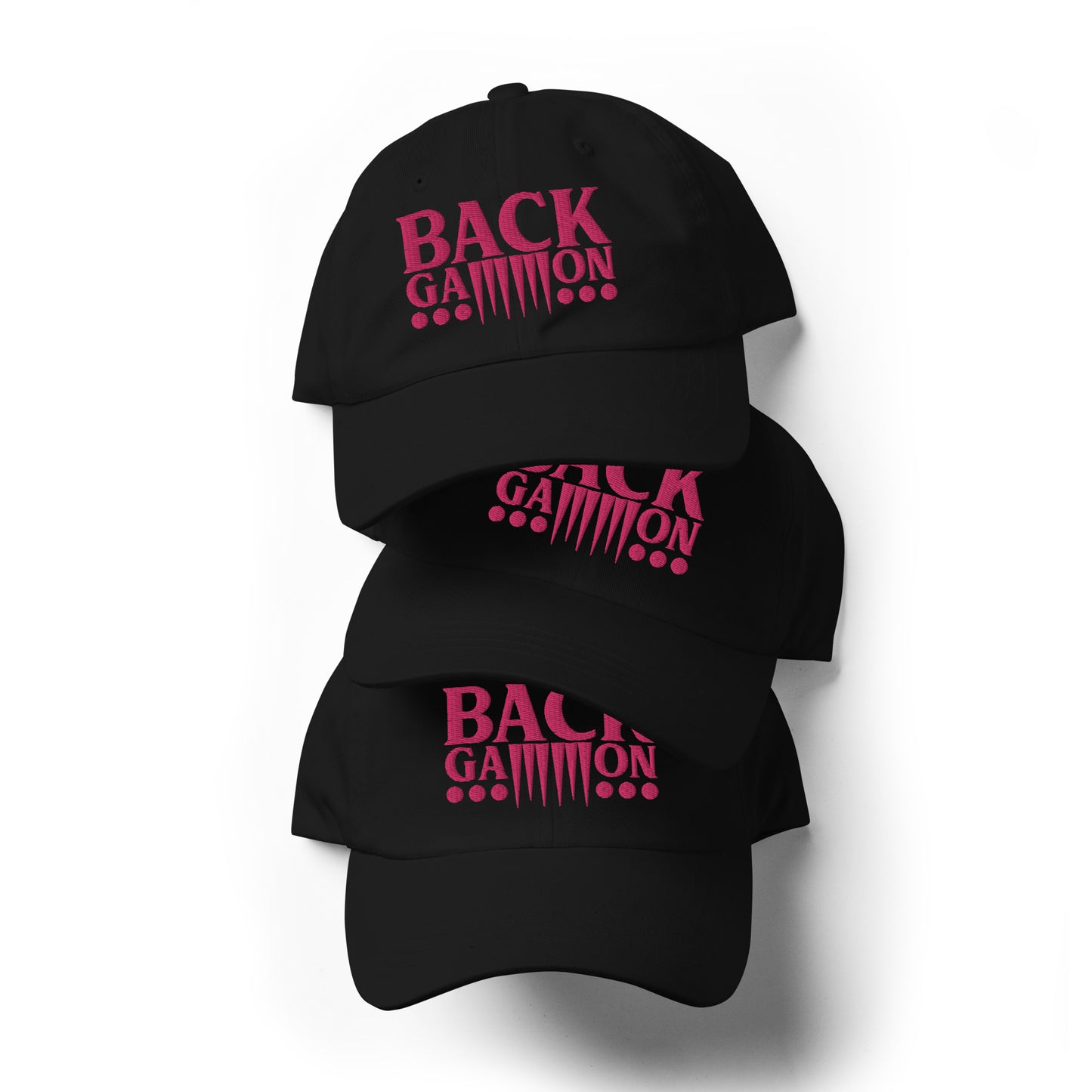 Backgammon Dad Hat (pink embroidery)