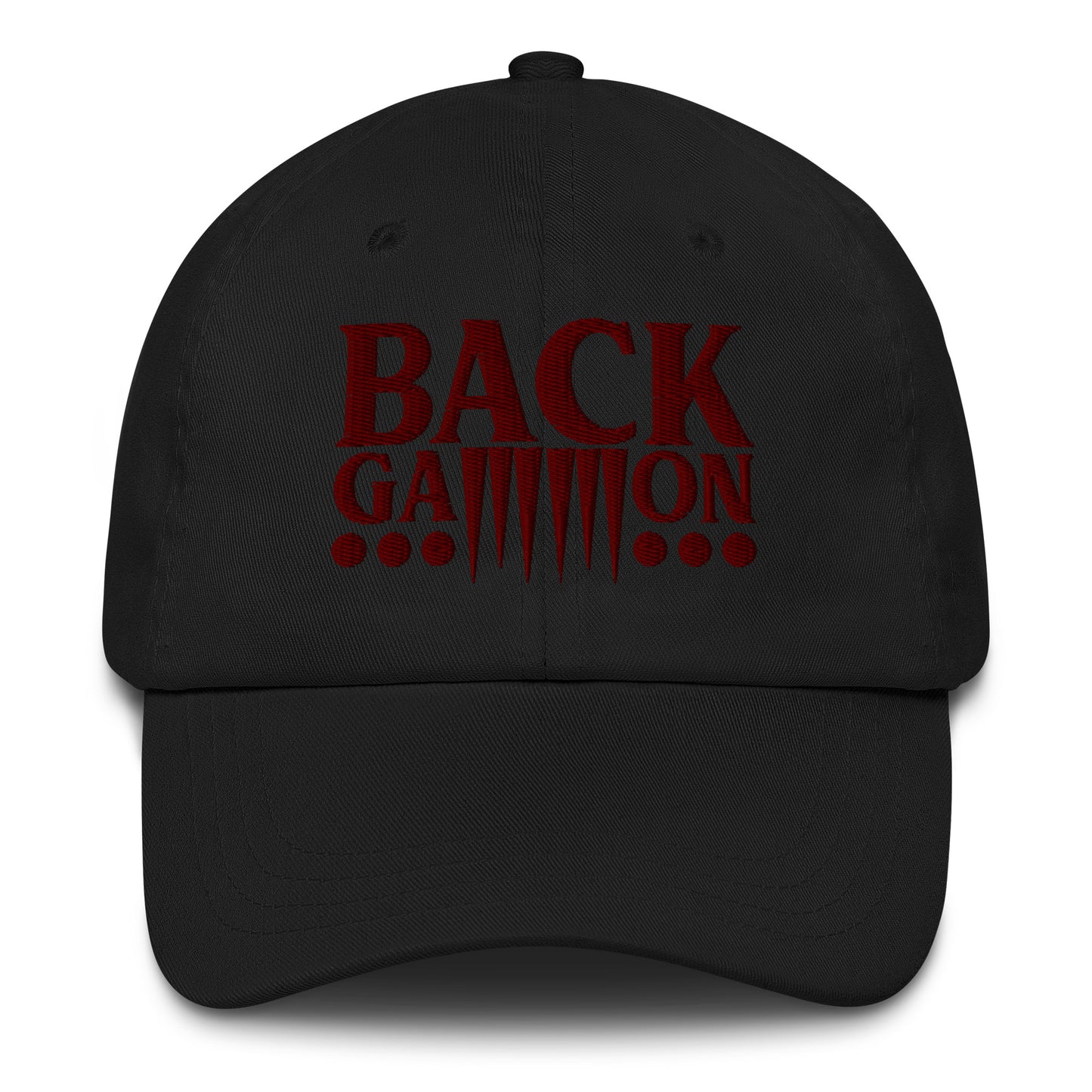 Backgammon Dad Hat (maroon embroidery)