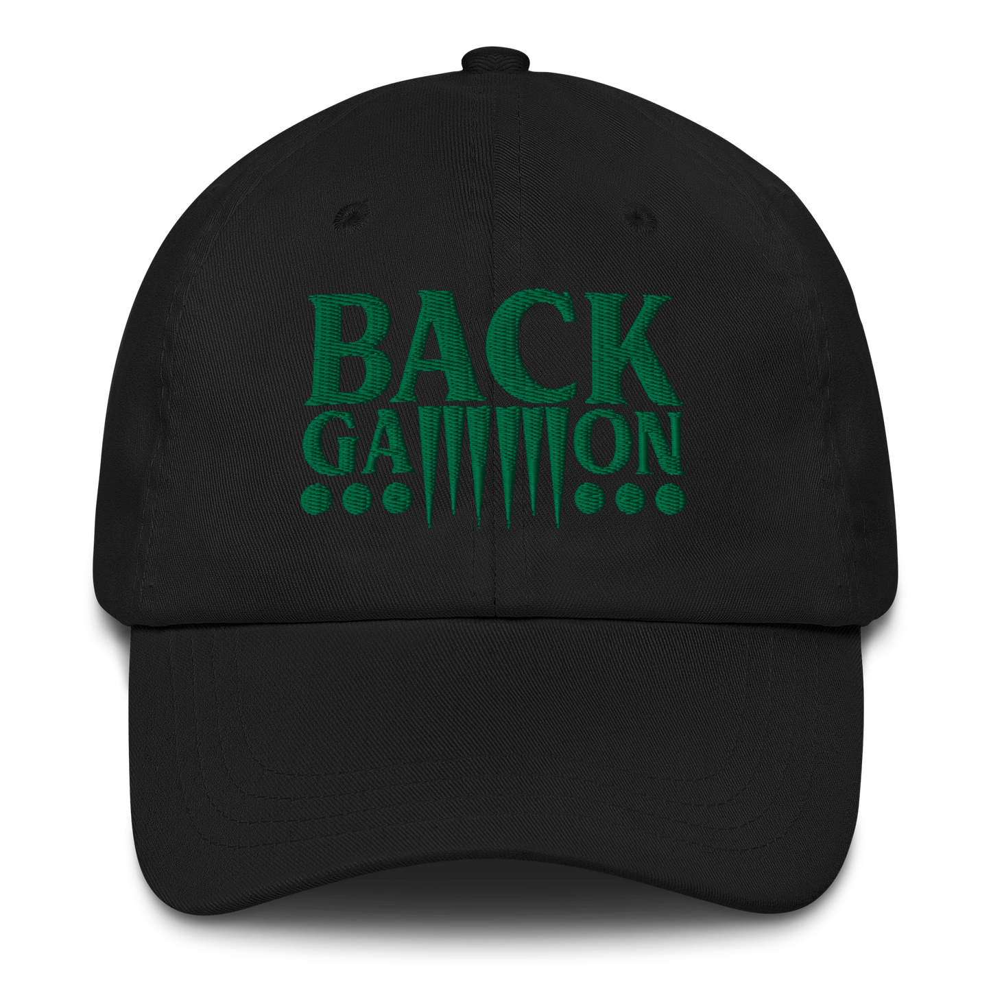 Backgammon Dad Hat (green embroidery)