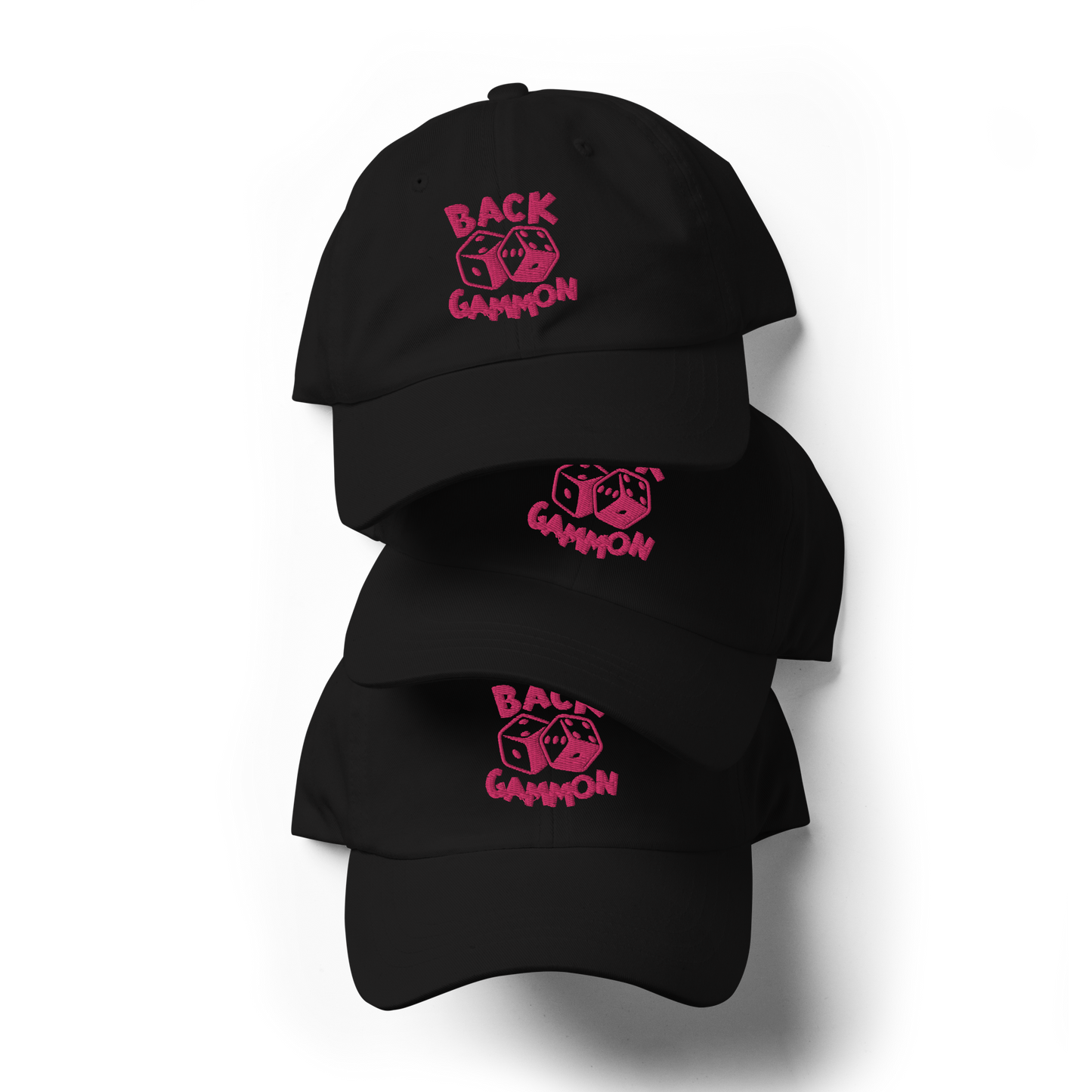 Backgammon Dad Hat (pink embroidery)