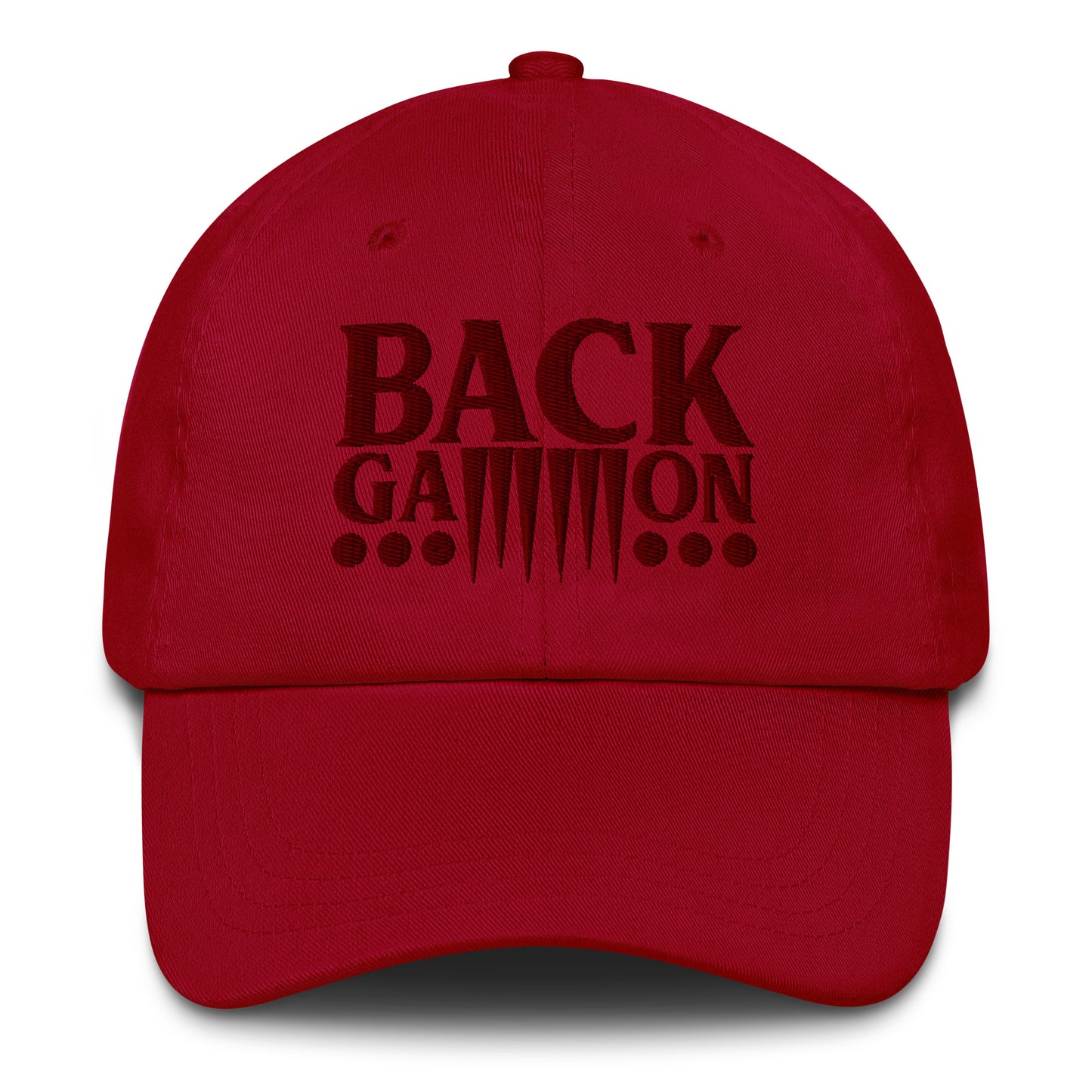 Backgammon Dad Hat (maroon embroidery)