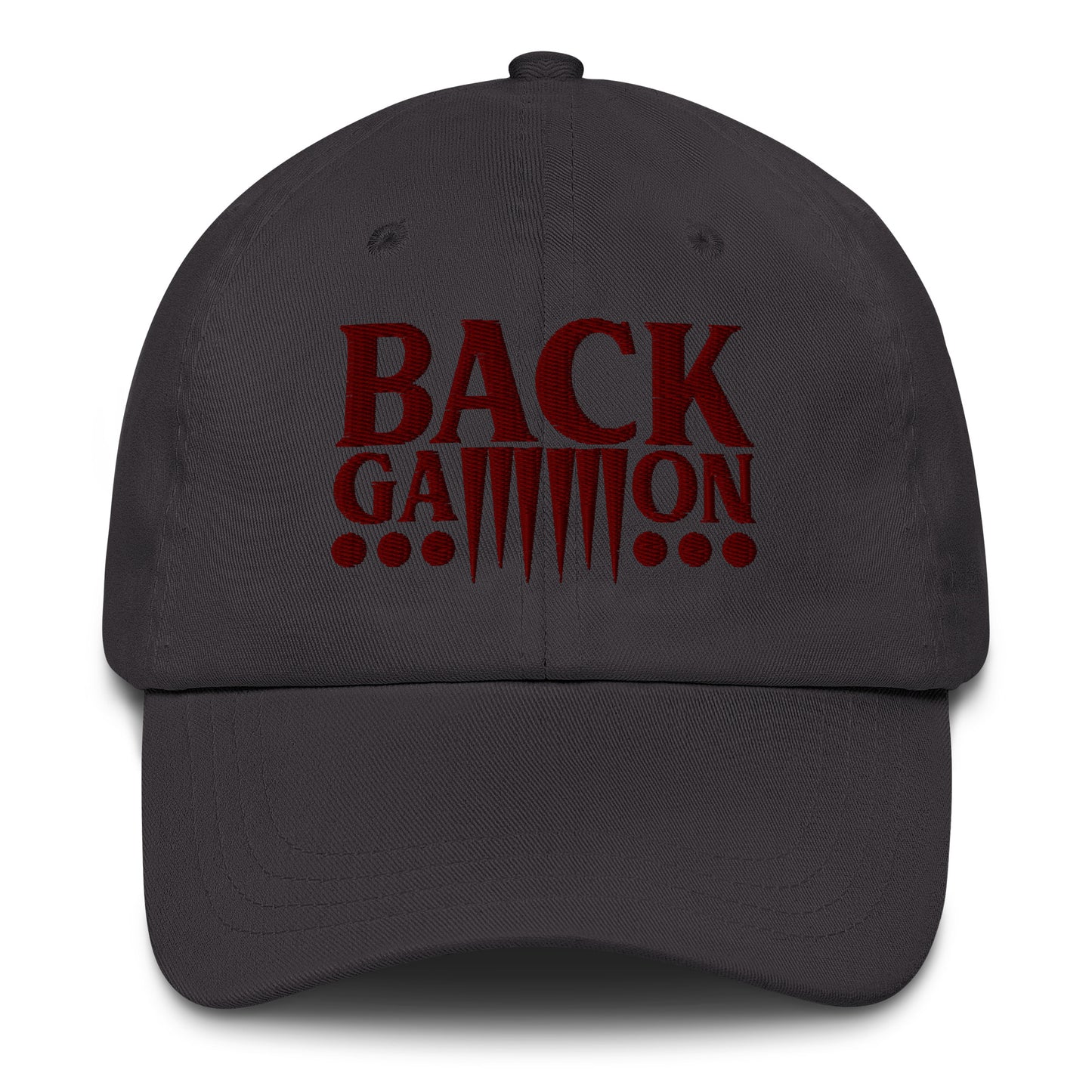 Backgammon Dad Hat (maroon embroidery)