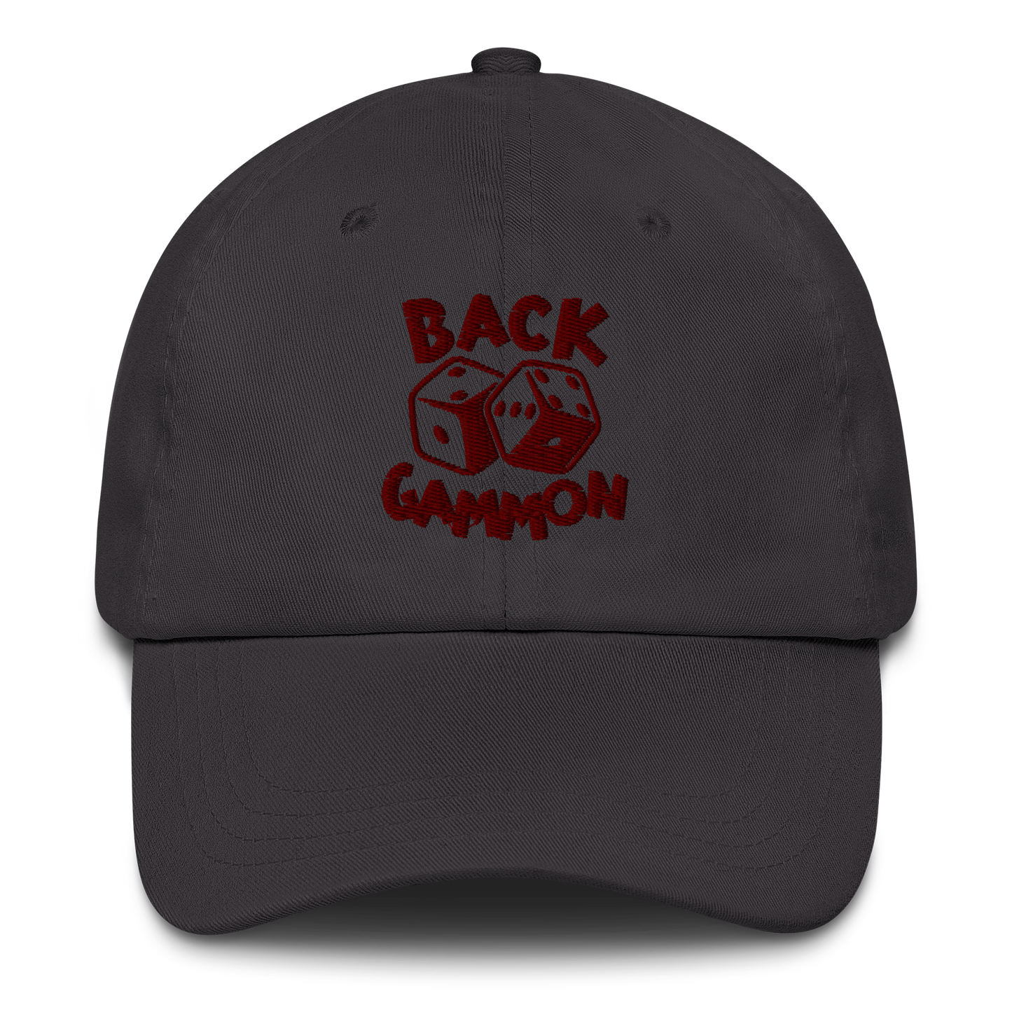 Backgammon Dad Hat (maroon embroidery)