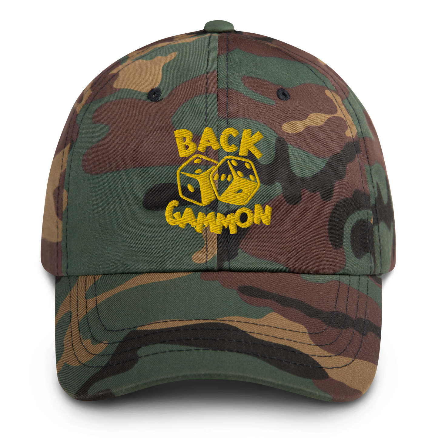 Backgammon Dad Hat (yellow embroidery)