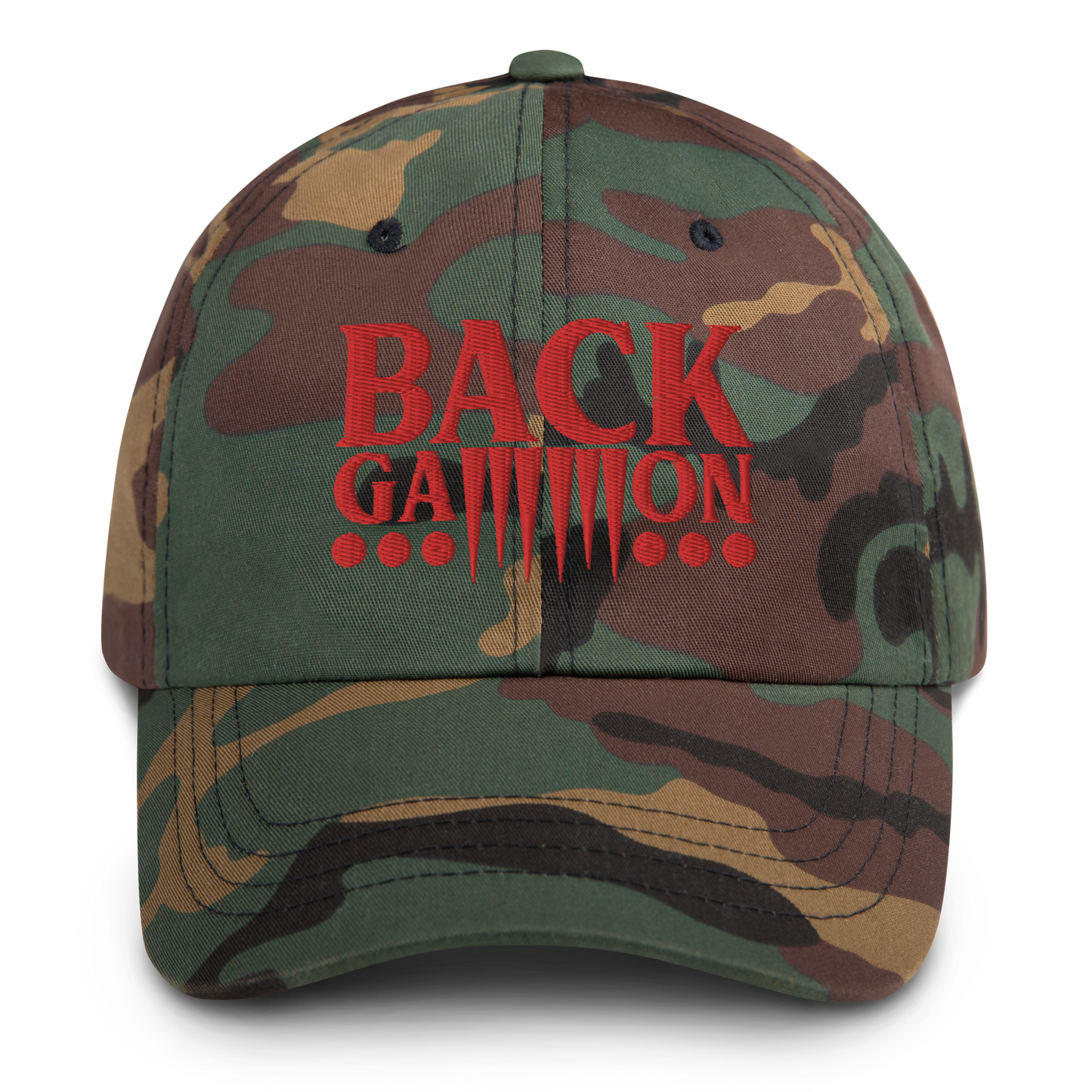 Backgammon Dad Hat (red embroidery)