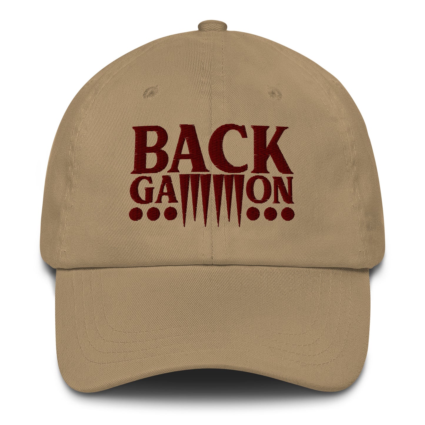 Backgammon Dad Hat (maroon embroidery)