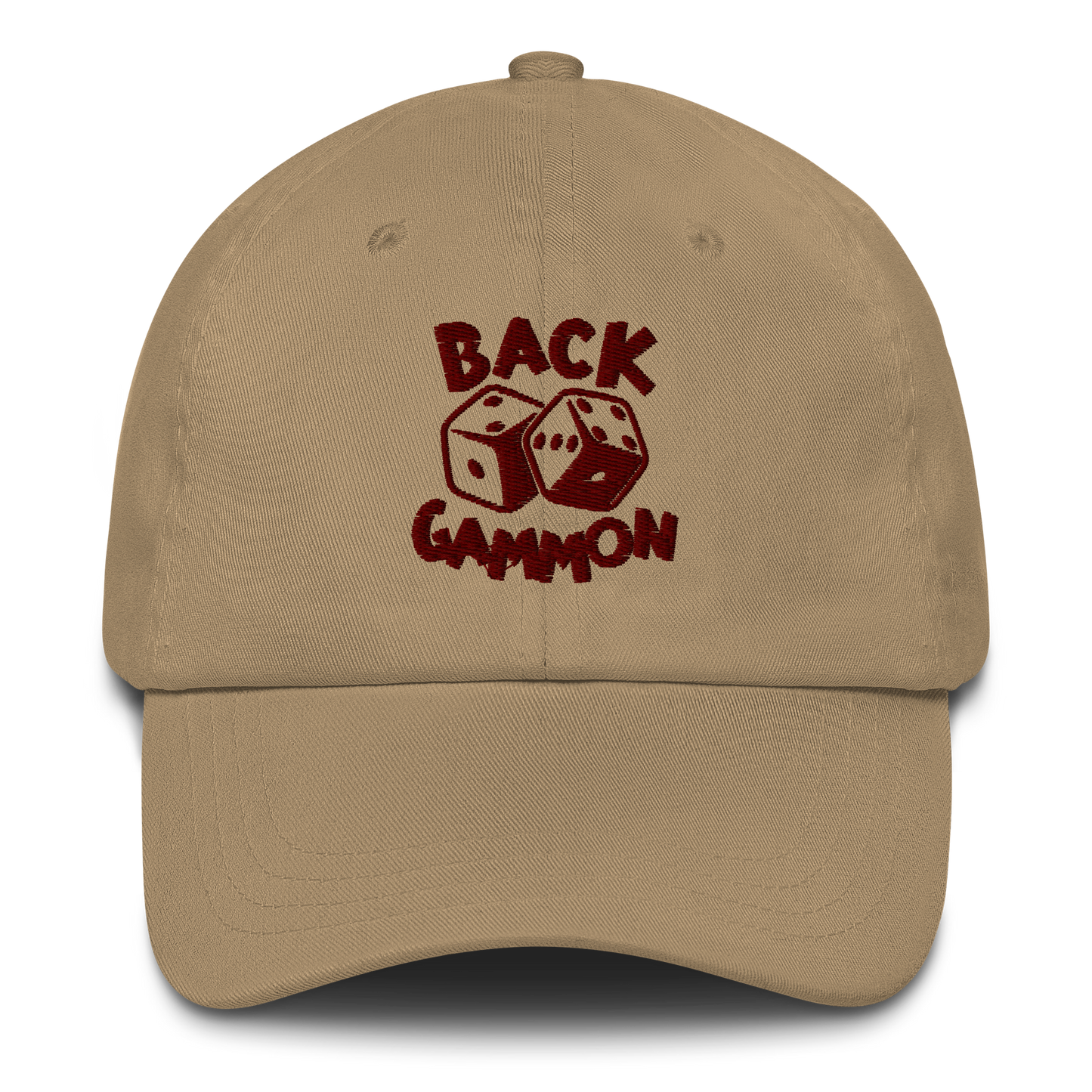 Backgammon Dad Hat (maroon embroidery)