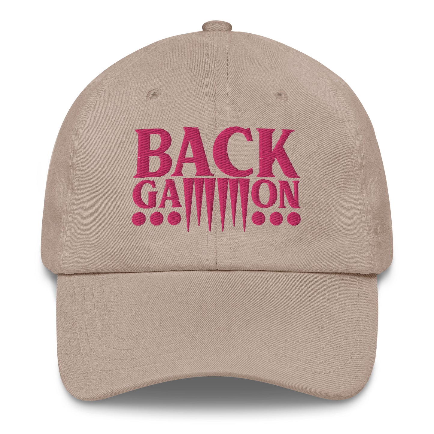 Backgammon Dad Hat (pink embroidery)