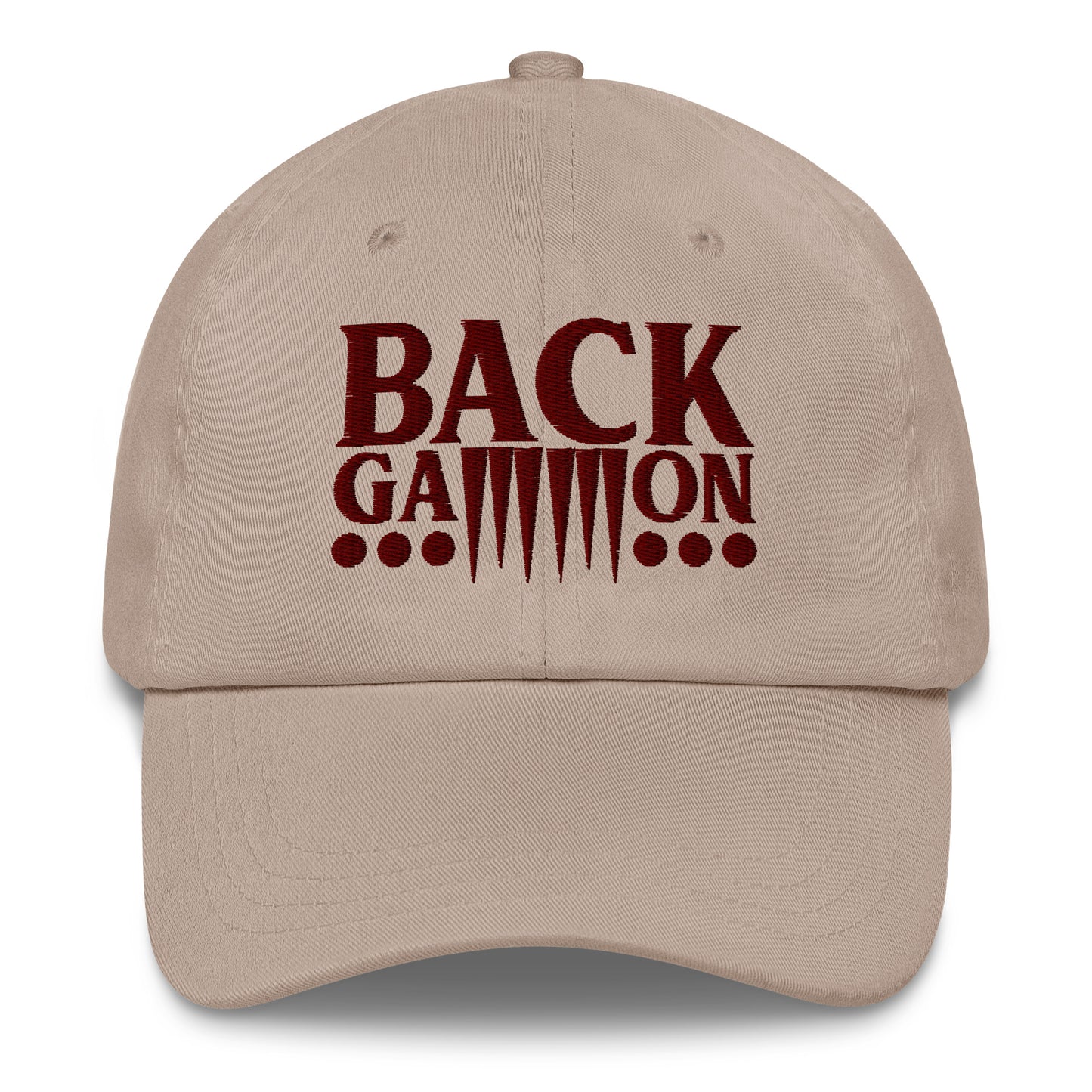 Backgammon Dad Hat (maroon embroidery)