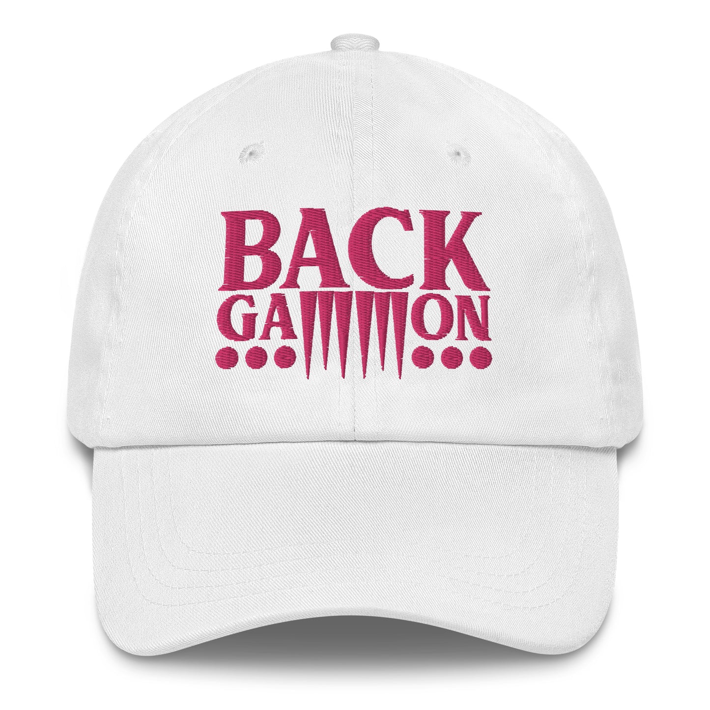 Backgammon Dad Hat (pink embroidery)